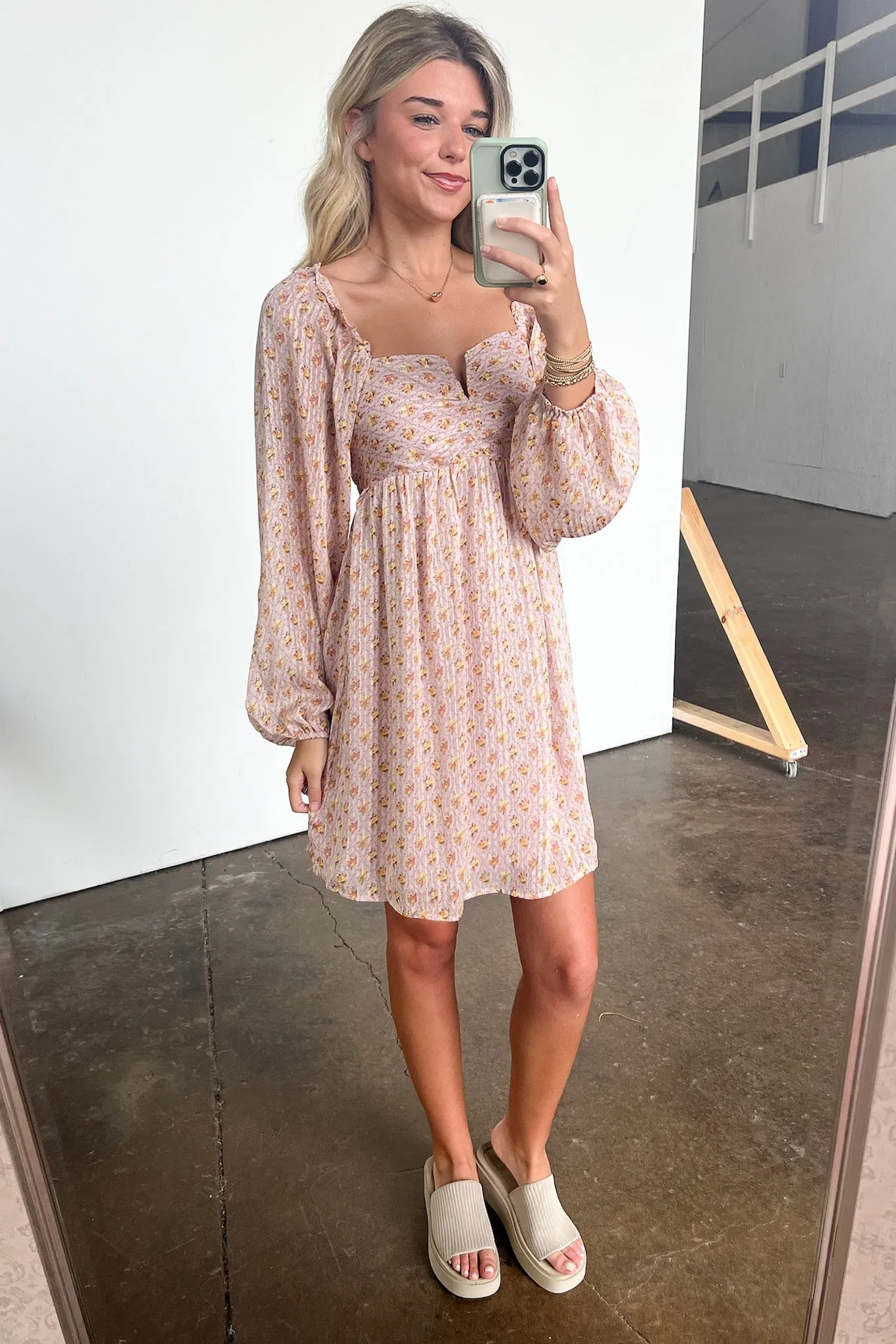 Canarie Floral Print Open Back Dress - FINAL SALE