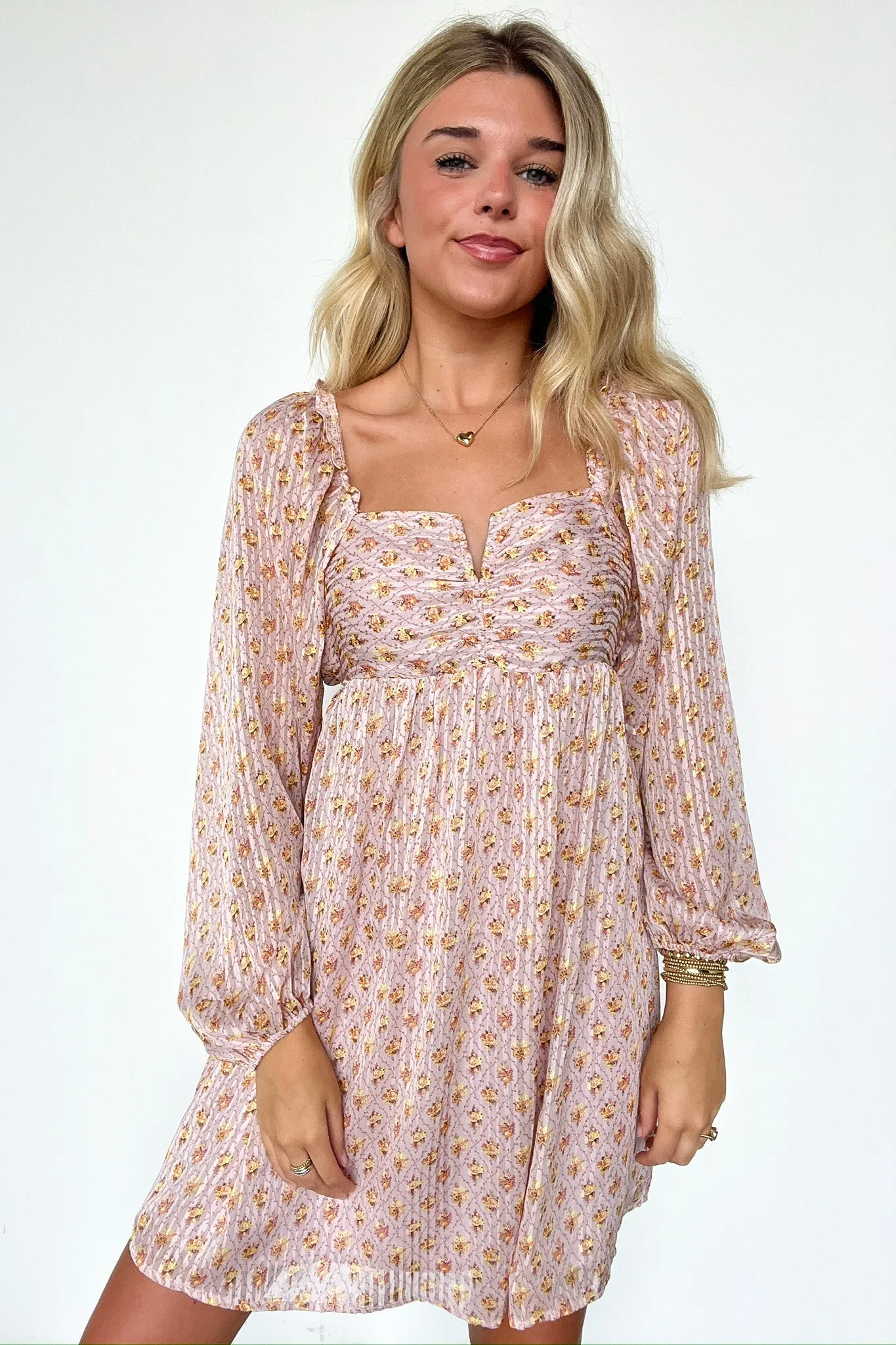 Canarie Floral Print Open Back Dress - FINAL SALE