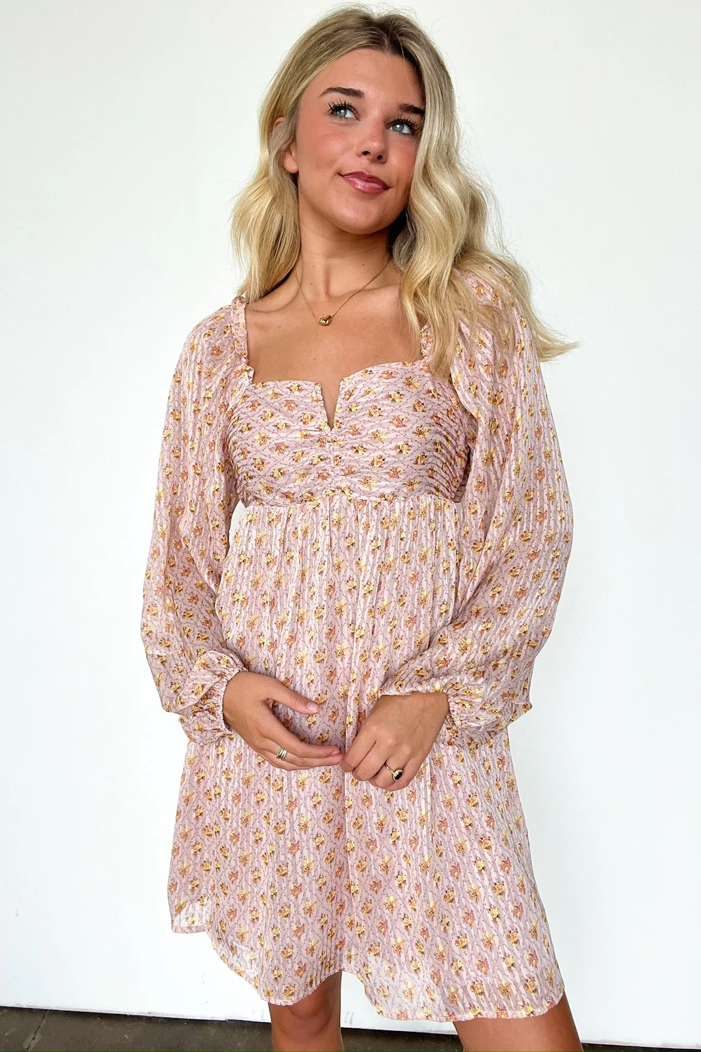 Canarie Floral Print Open Back Dress - FINAL SALE