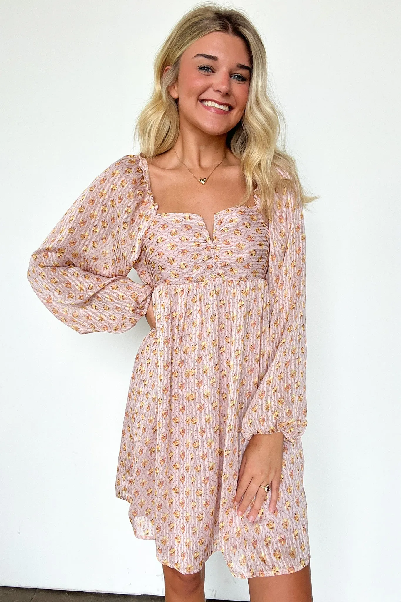 Canarie Floral Print Open Back Dress - FINAL SALE