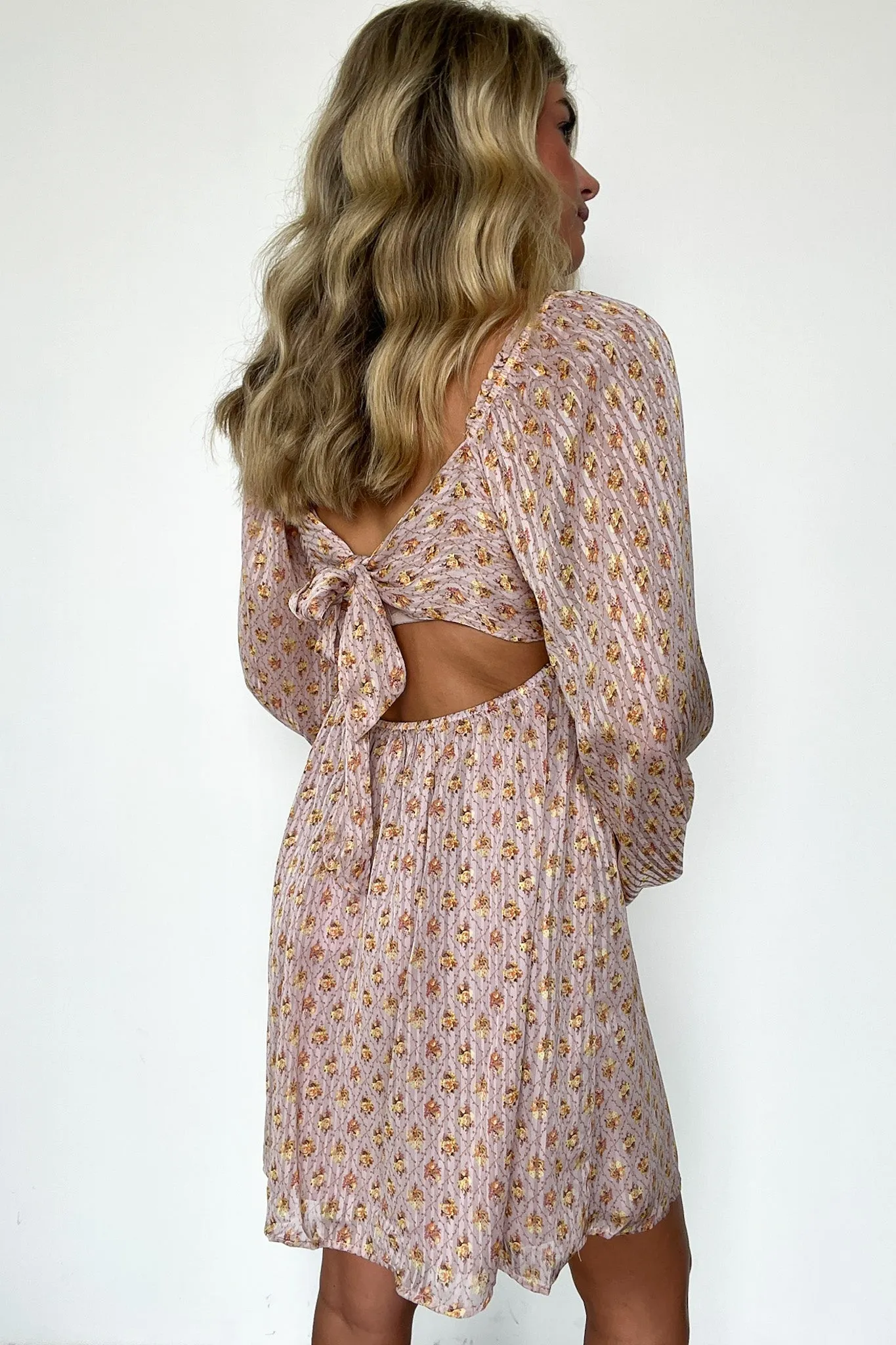 Canarie Floral Print Open Back Dress - FINAL SALE