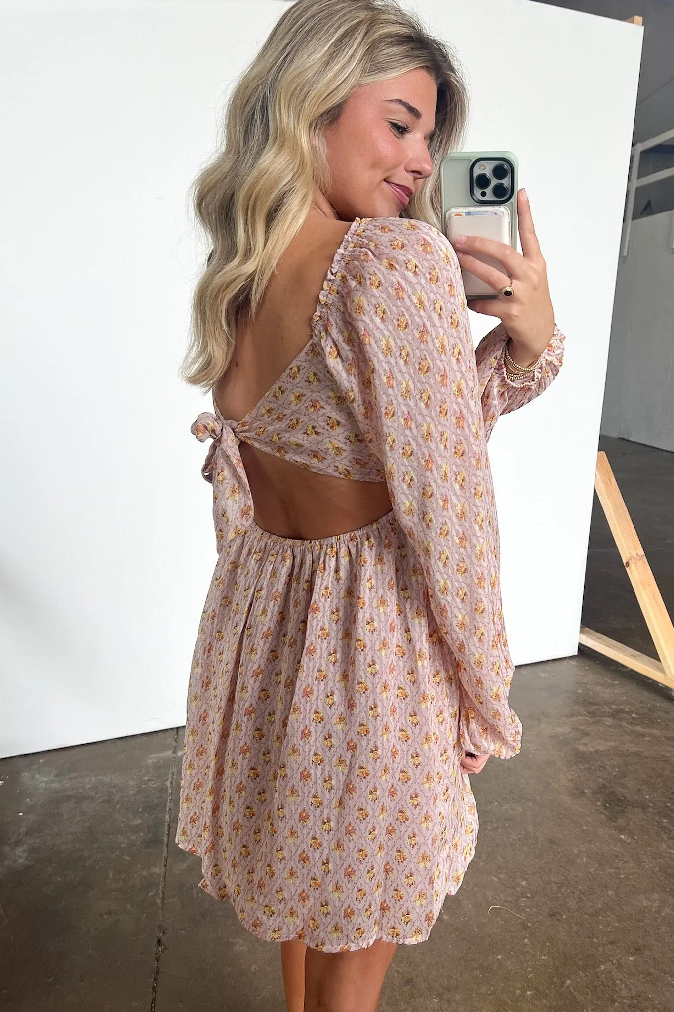 Canarie Floral Print Open Back Dress - FINAL SALE