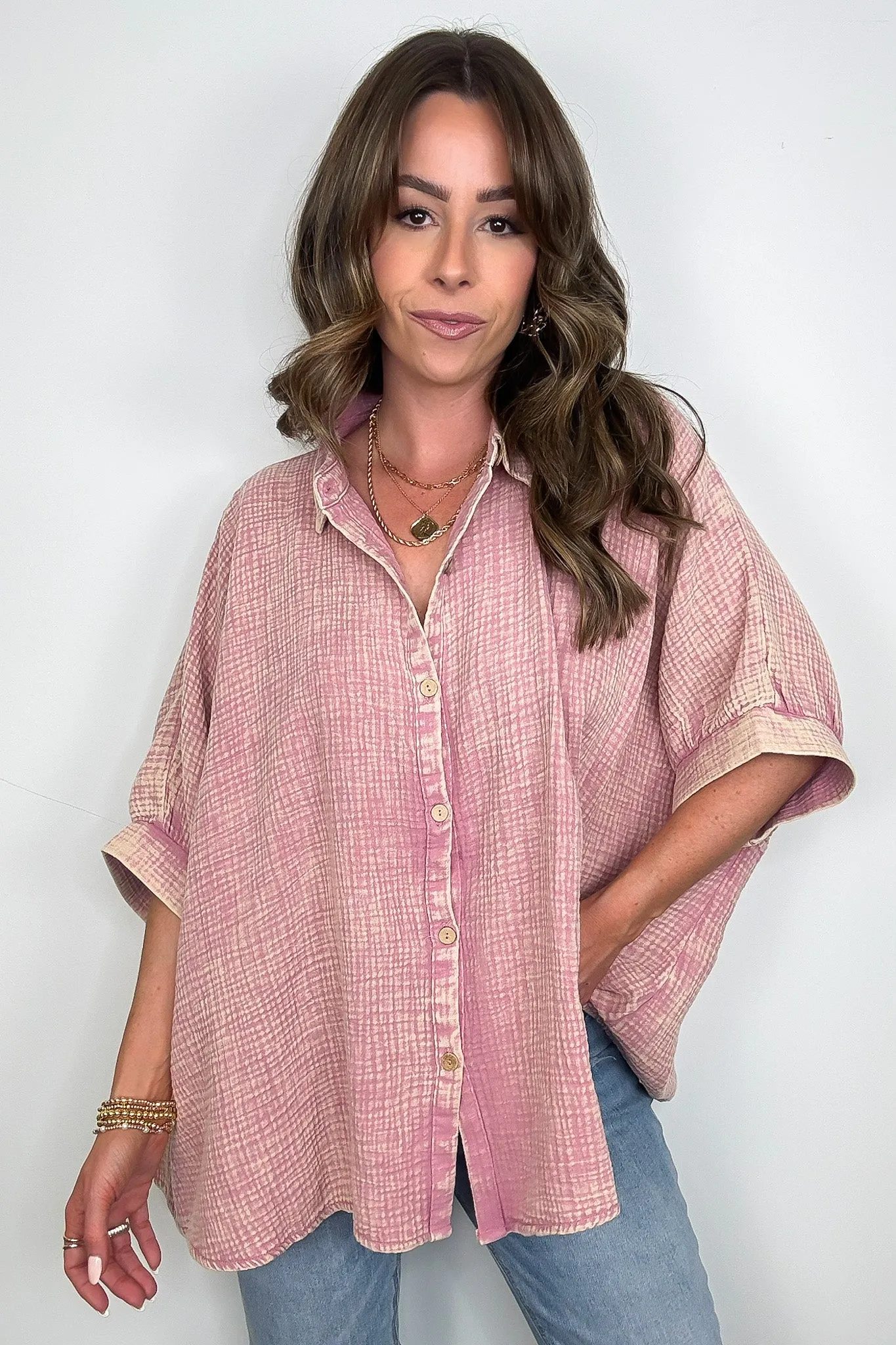 Carleen Washed Gauze Button Down Top - BACK IN STOCK
