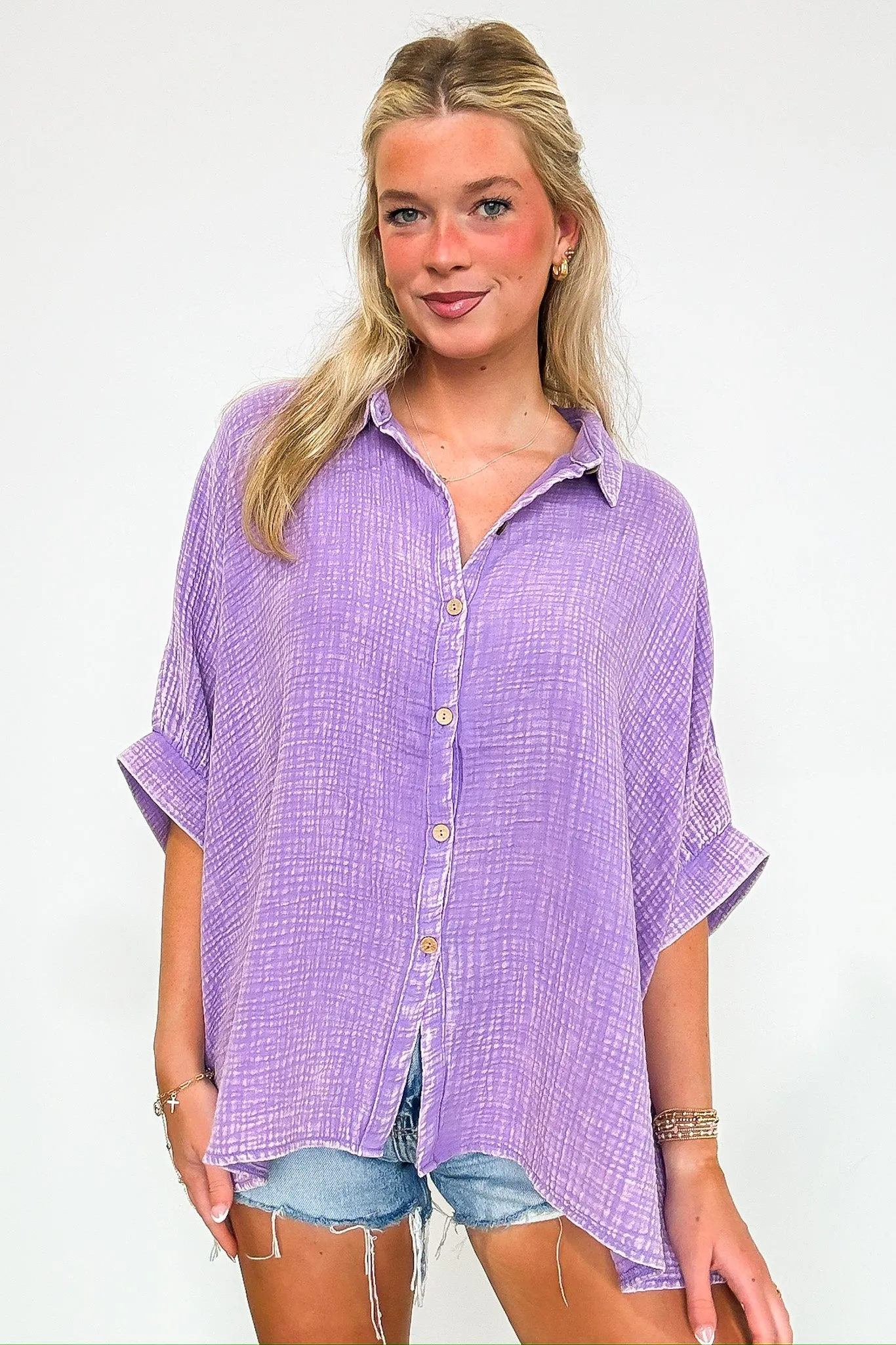 Carleen Washed Gauze Button Down Top - BACK IN STOCK
