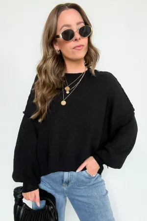 Carlina Mock Neck Side Slit Knit Sweater - FINAL SALE