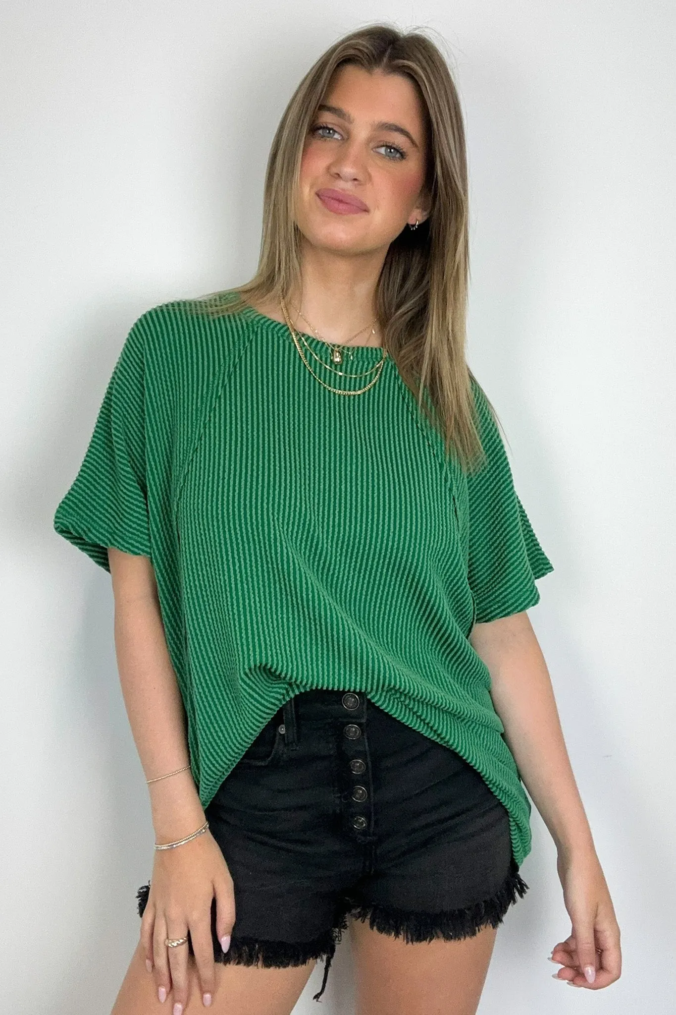 Carlyne Rib Knit Dolman Sleeve Top - FINAL SALE