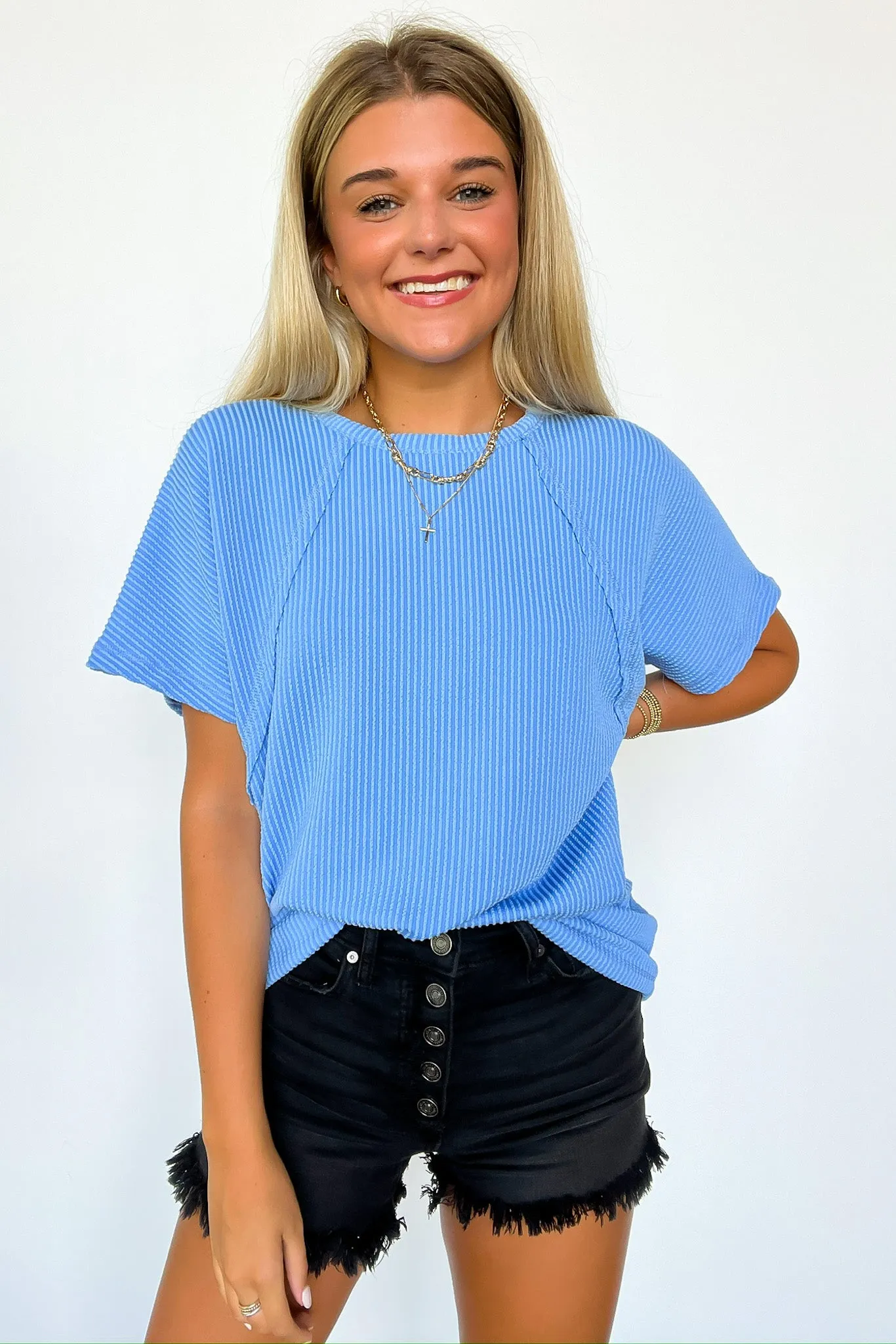 Carlyne Rib Knit Dolman Sleeve Top - FINAL SALE