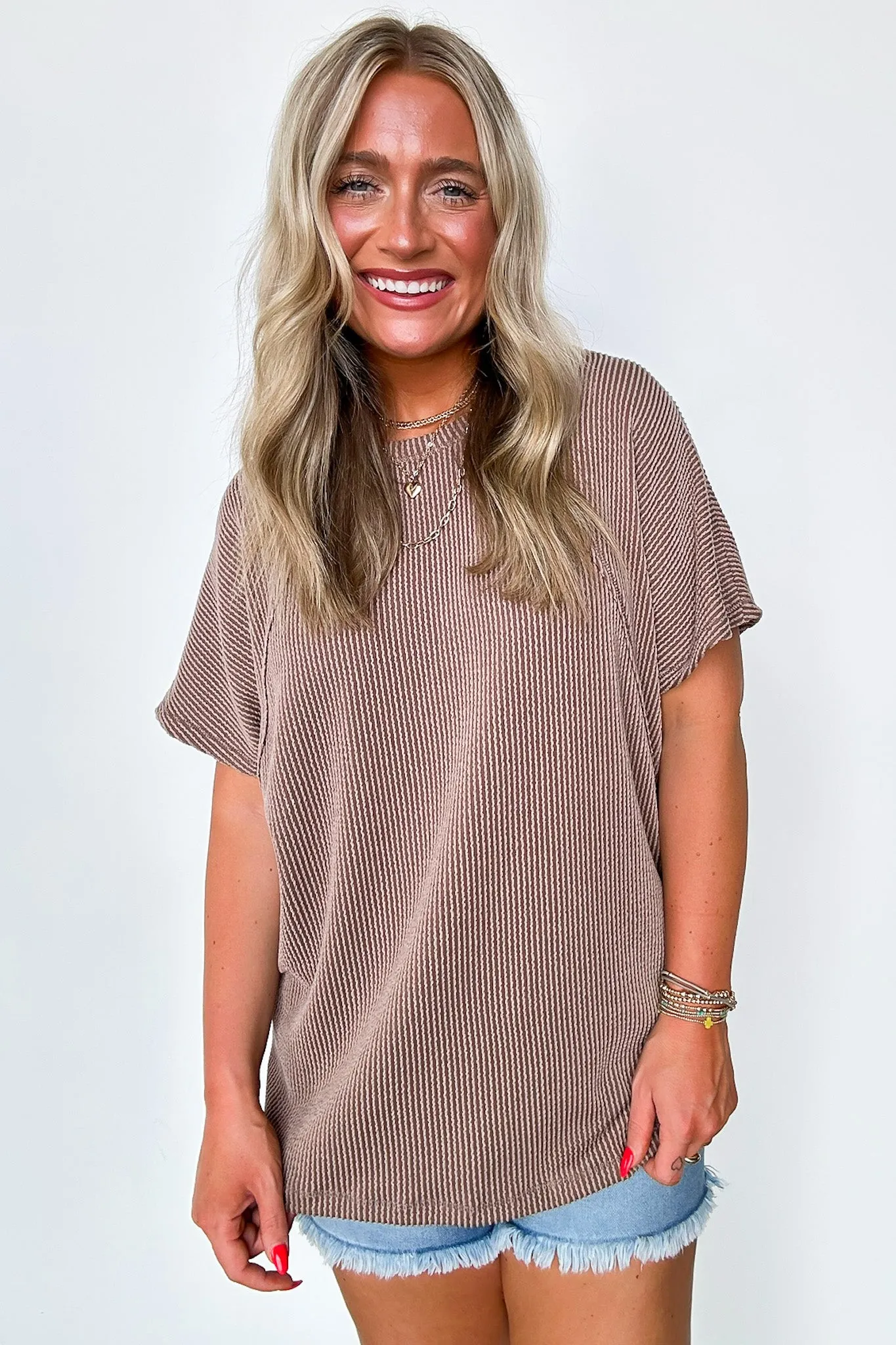 Carlyne Rib Knit Dolman Sleeve Top - FINAL SALE