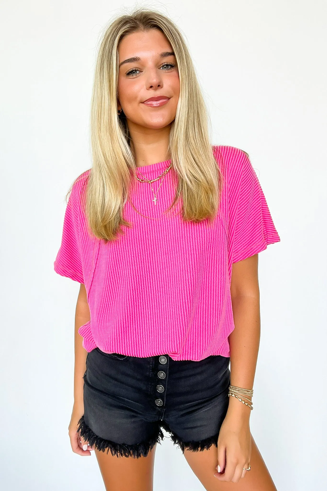 Carlyne Rib Knit Dolman Sleeve Top - FINAL SALE