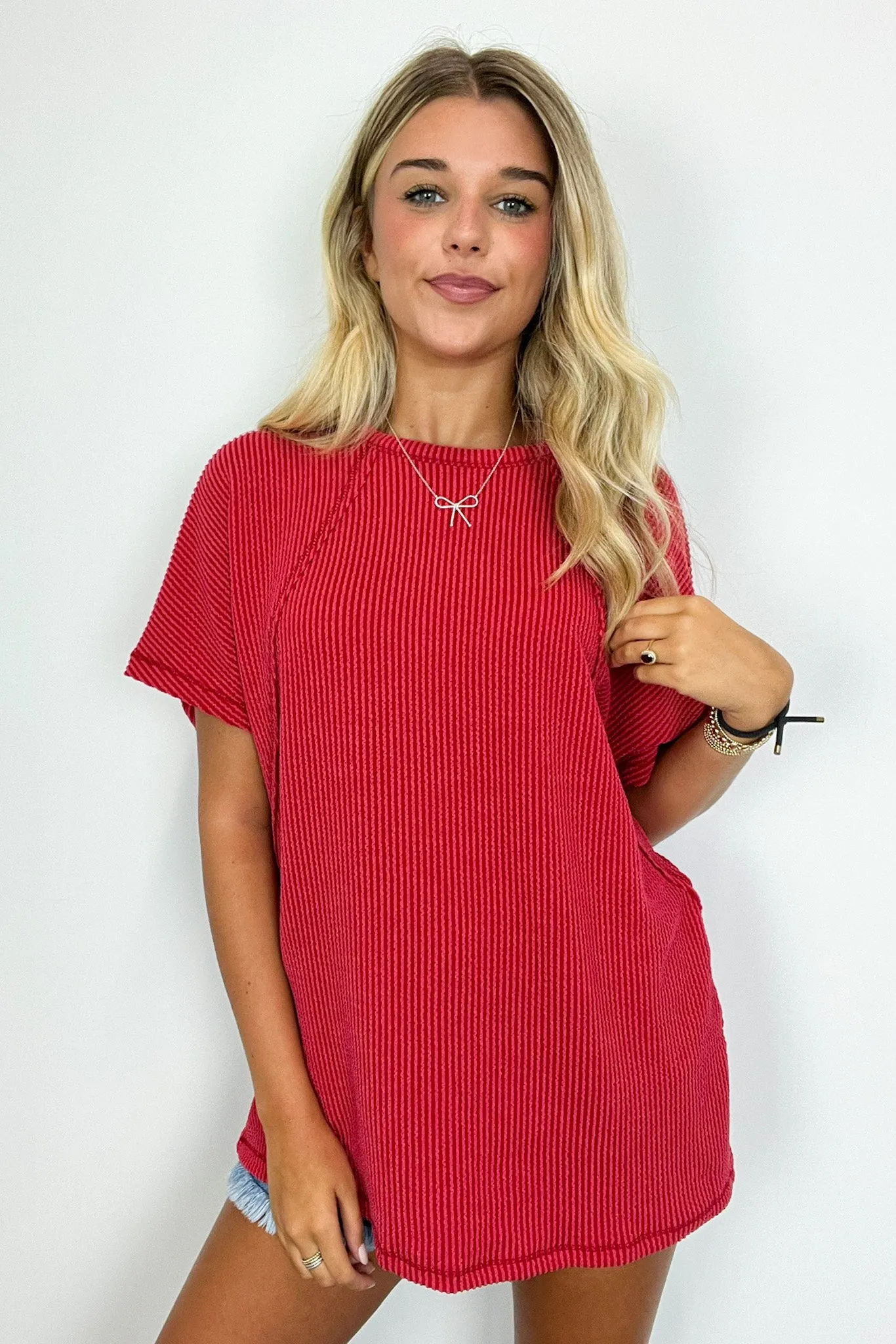Carlyne Rib Knit Dolman Sleeve Top - FINAL SALE