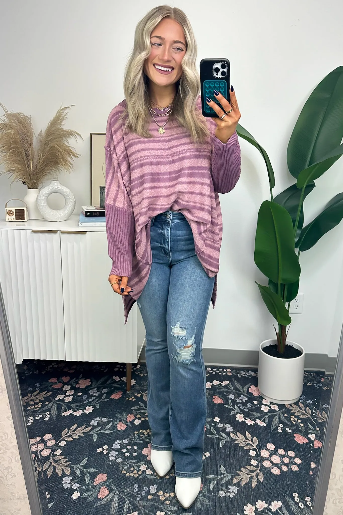Cassidie Relaxed Fit Striped Sweater - FINAL SALE