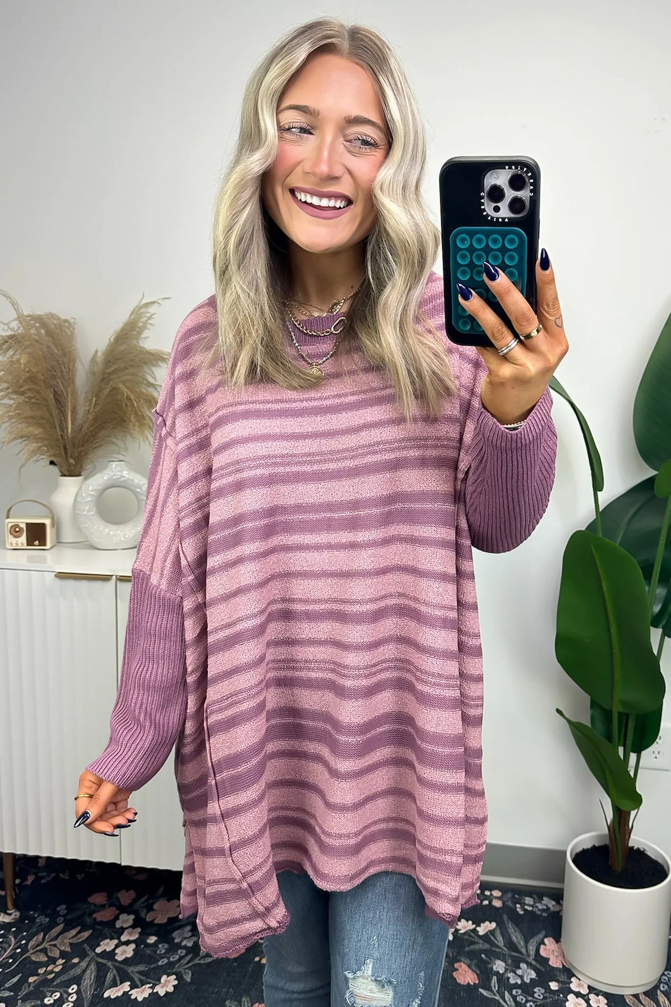 Cassidie Relaxed Fit Striped Sweater - FINAL SALE