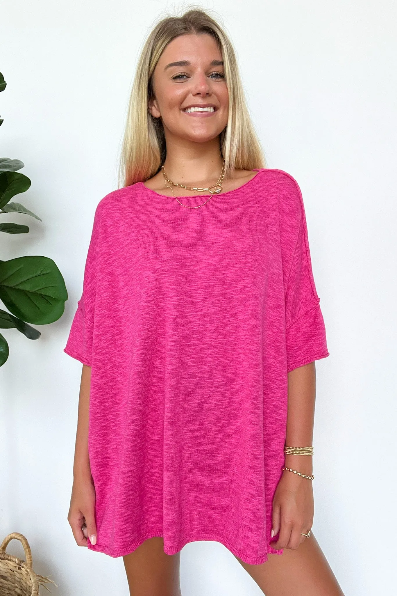 Casual Essence Raw Edge Oversized Top - FINAL SALE