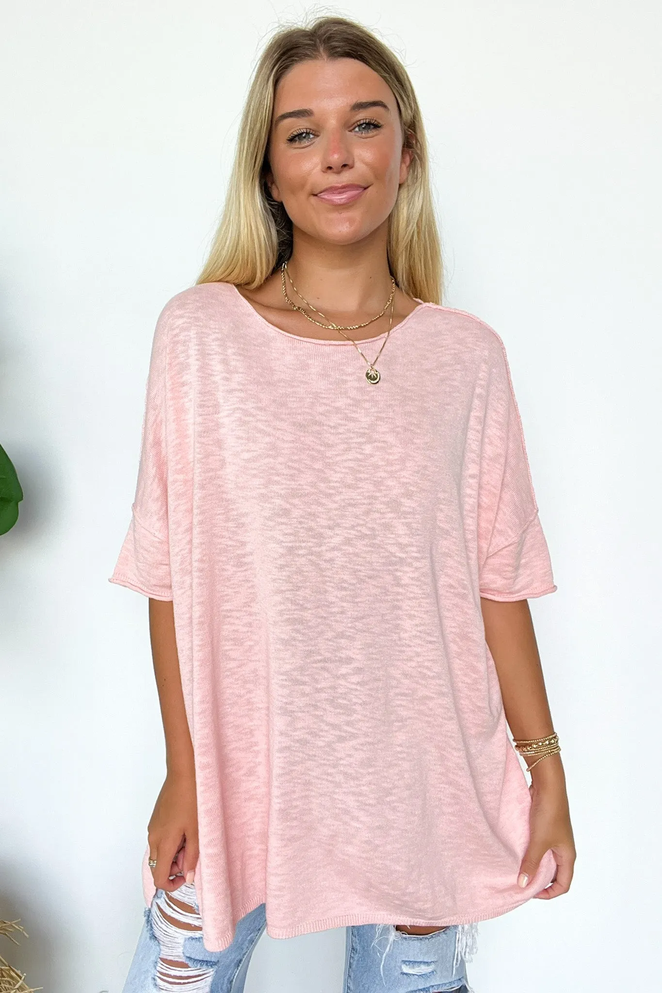 Casual Essence Raw Edge Oversized Top - FINAL SALE