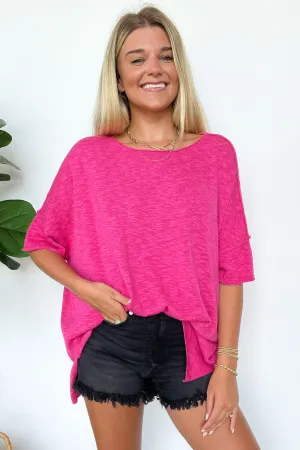 Casual Essence Raw Edge Oversized Top - FINAL SALE