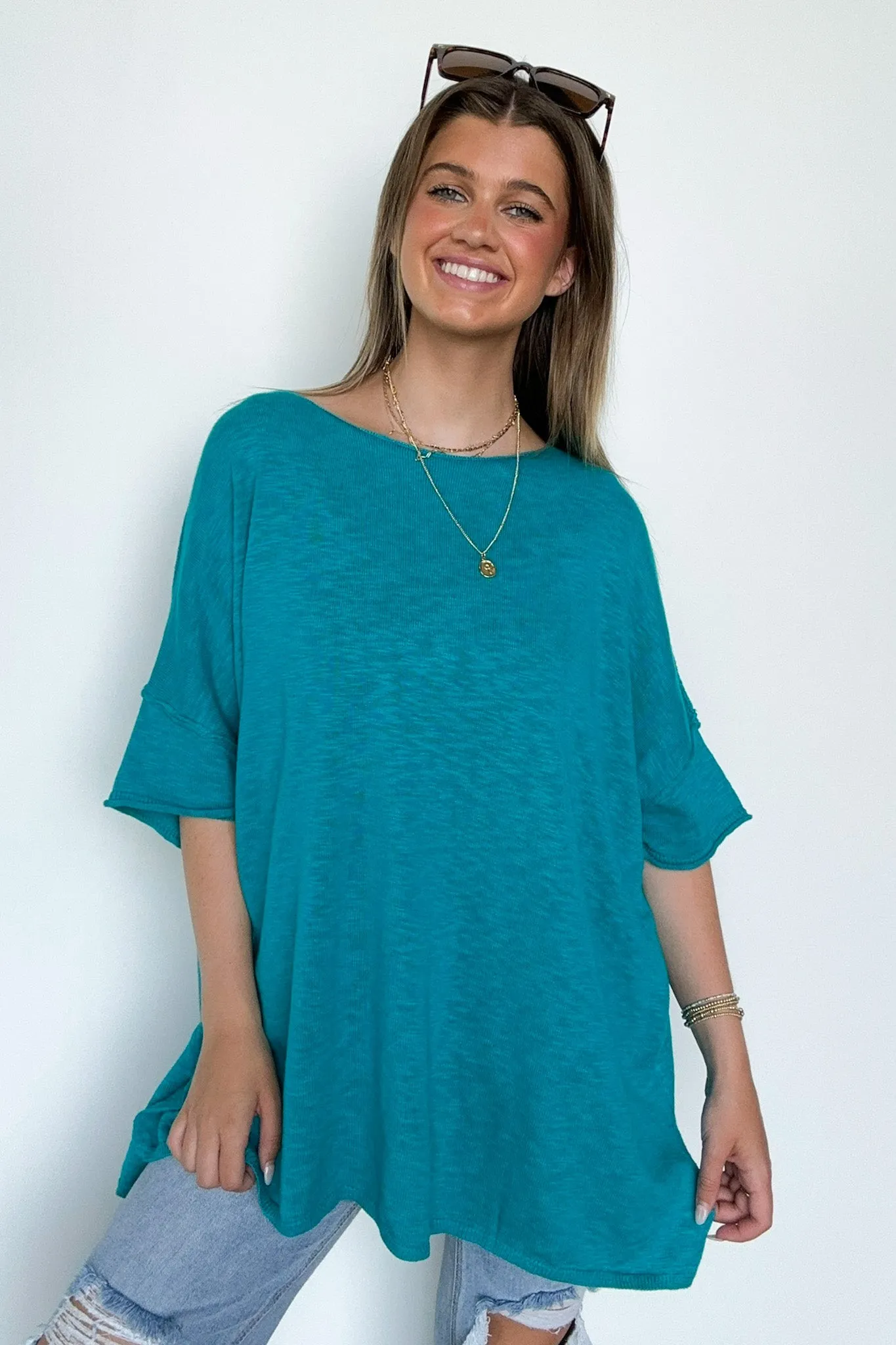 Casual Essence Raw Edge Oversized Top - FINAL SALE