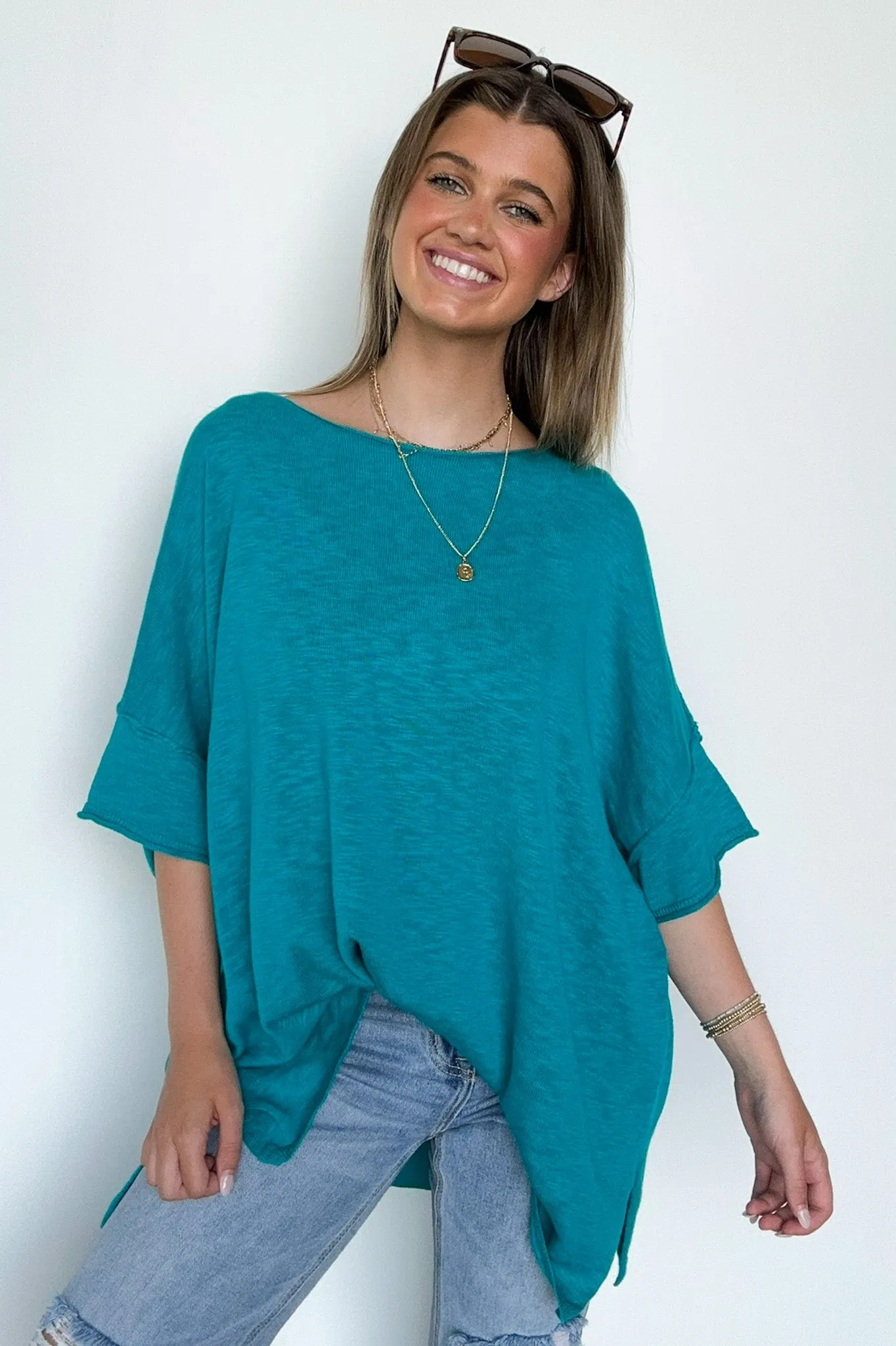 Casual Essence Raw Edge Oversized Top - FINAL SALE