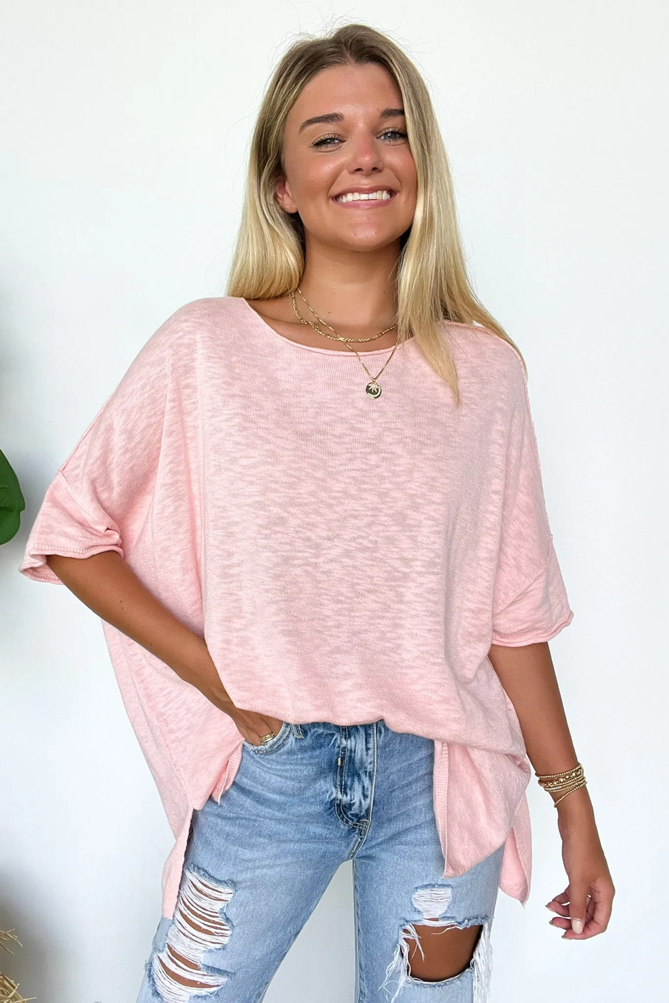 Casual Essence Raw Edge Oversized Top - FINAL SALE