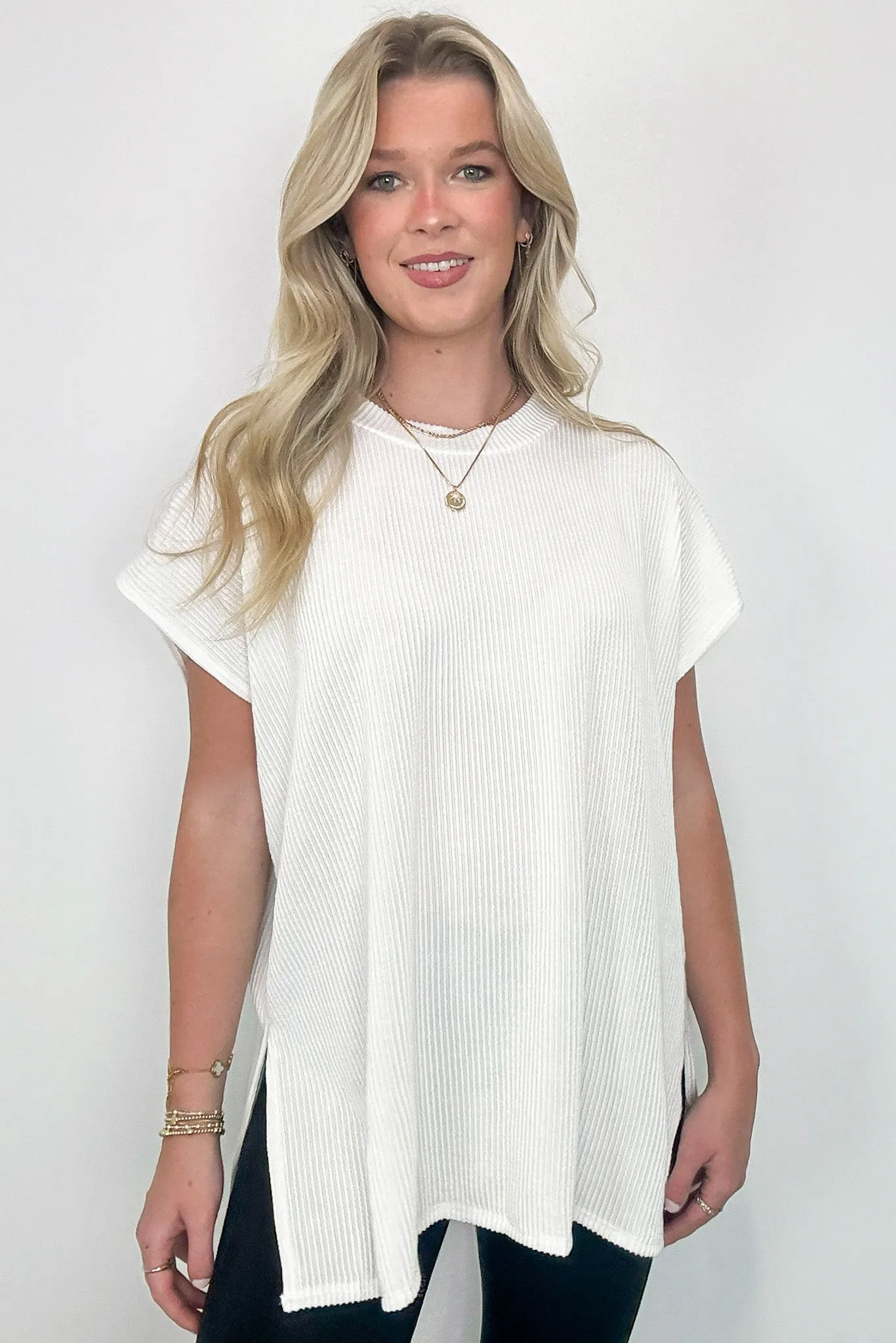 Casual Favorite Short Sleeve Side Slit Tunic Top - BACK IN STOCK