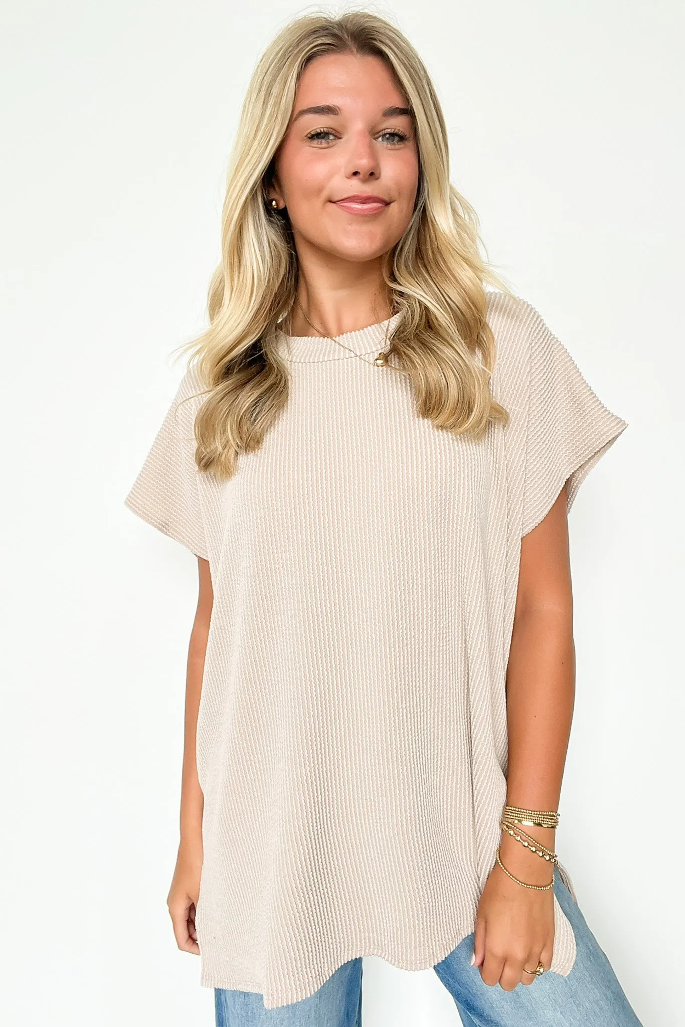 Casual Favorite Short Sleeve Side Slit Tunic Top - BACK IN STOCK