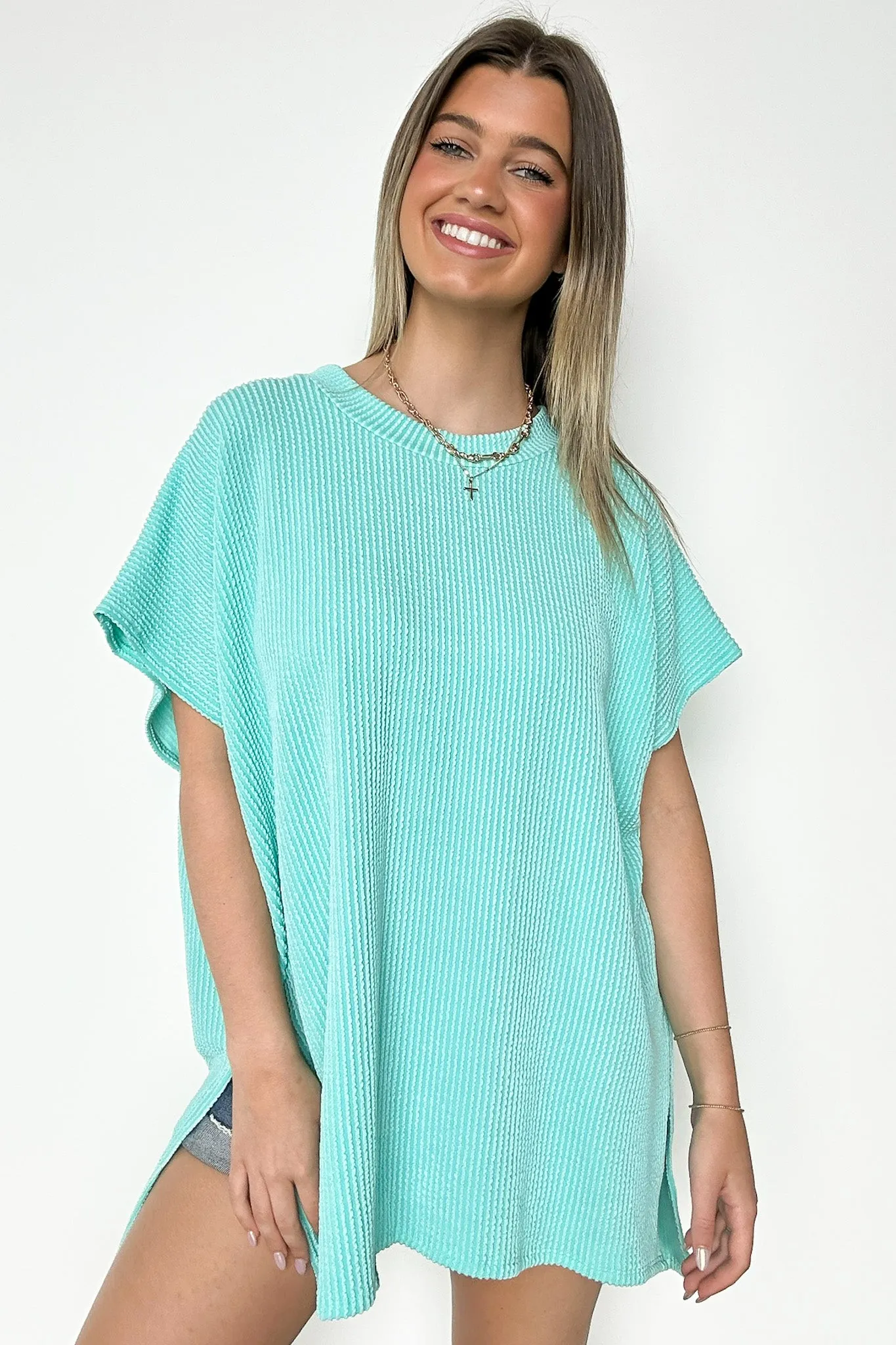 Casual Favorite Short Sleeve Side Slit Tunic Top - BACK IN STOCK