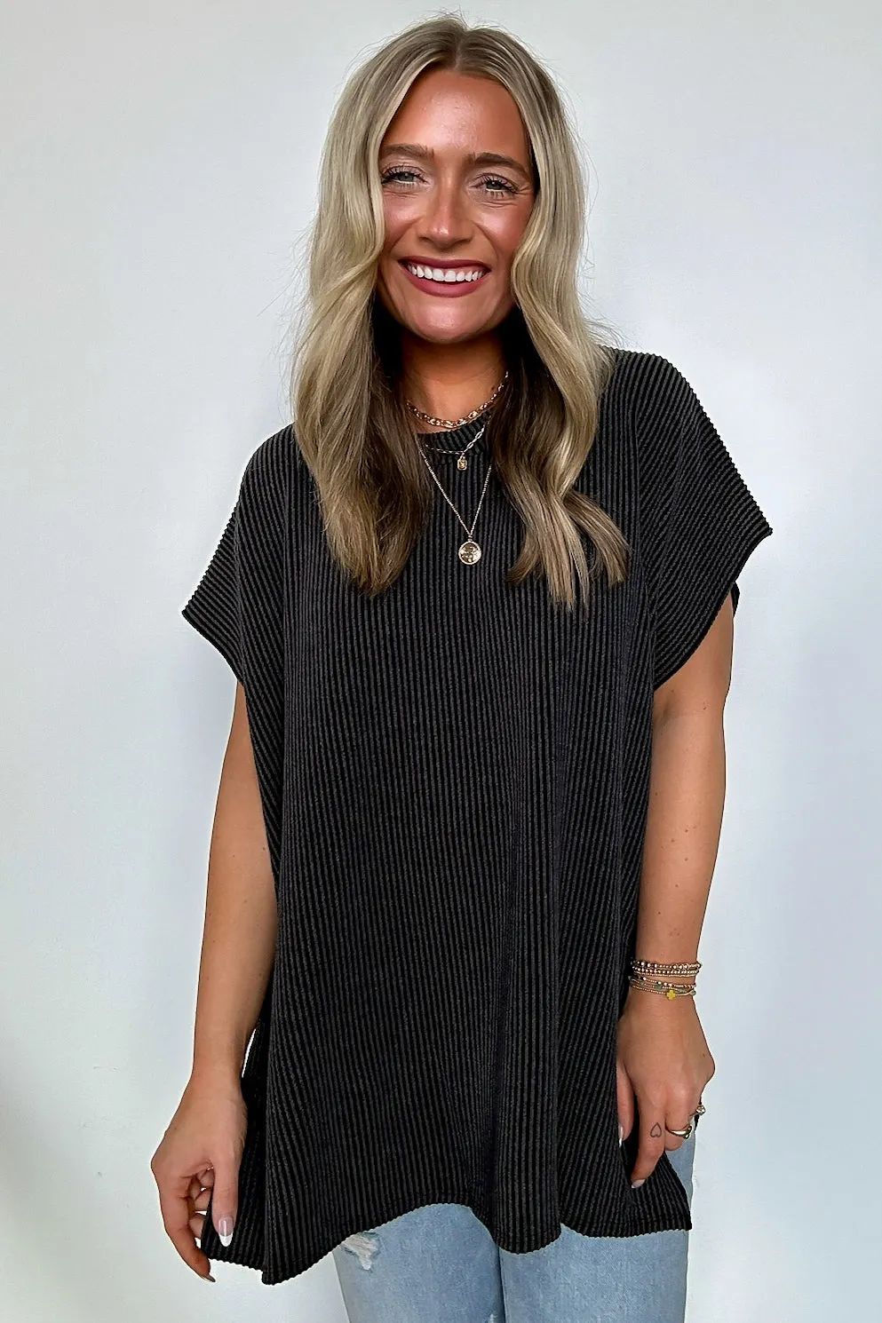 Casual Favorite Short Sleeve Side Slit Tunic Top - BACK IN STOCK