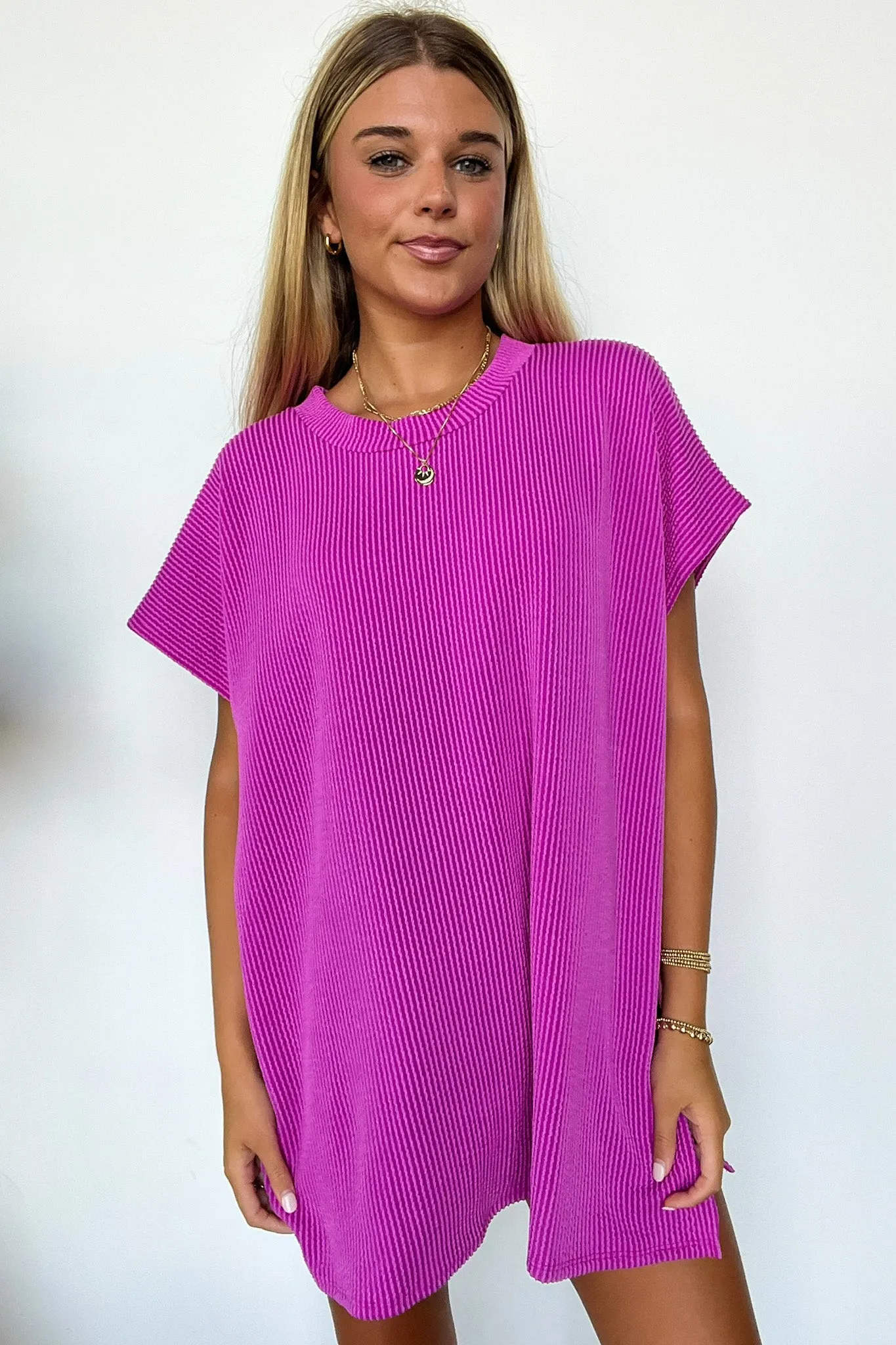 Casual Favorite Short Sleeve Side Slit Tunic Top - BACK IN STOCK