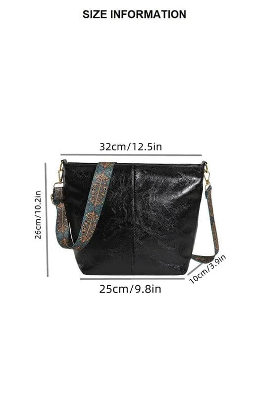 Catalinna Retro Pattern Strap Crossbody Bag - FINAL SALE