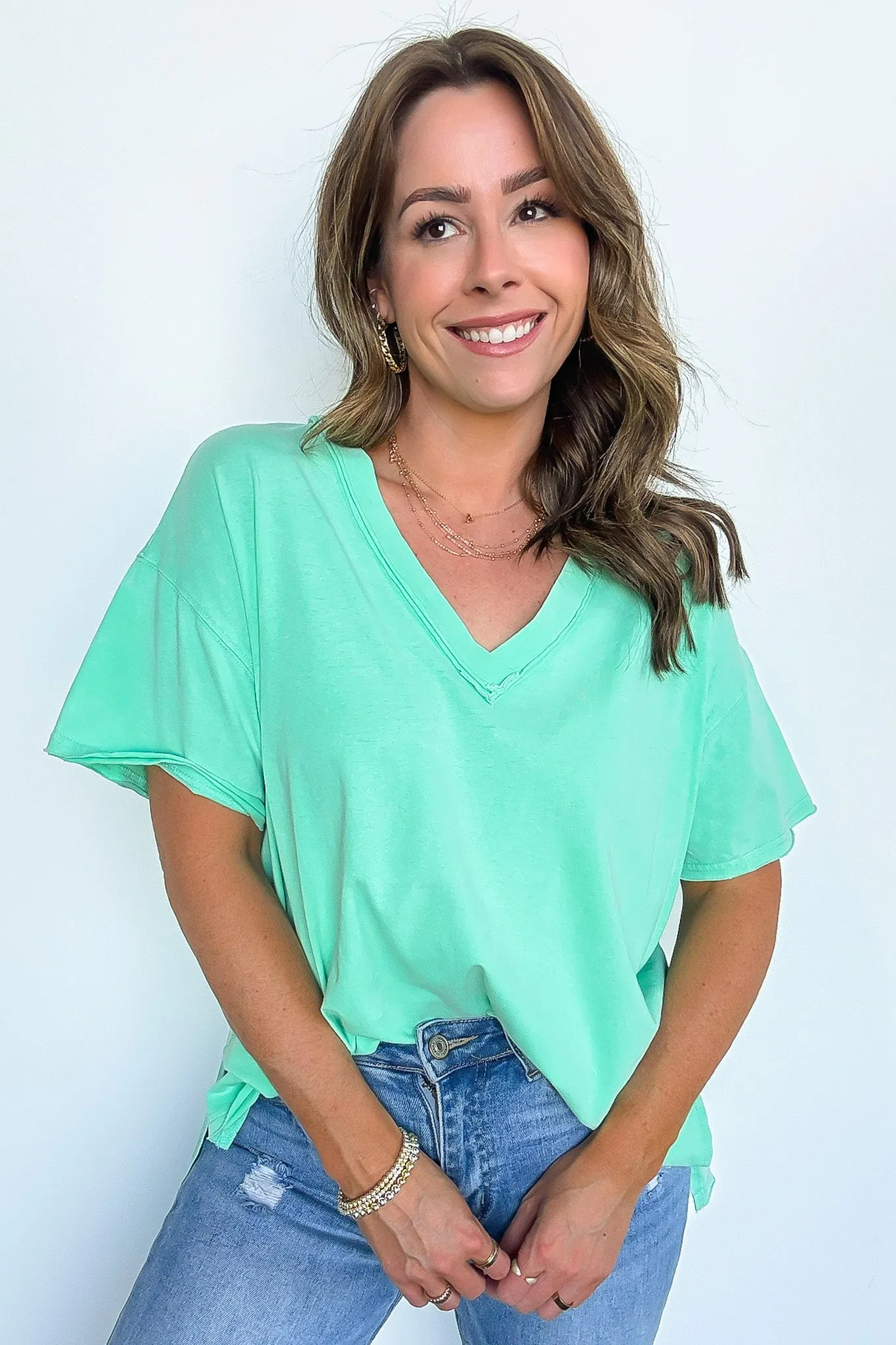 Cecily V-Neck Short Sleeve Top
