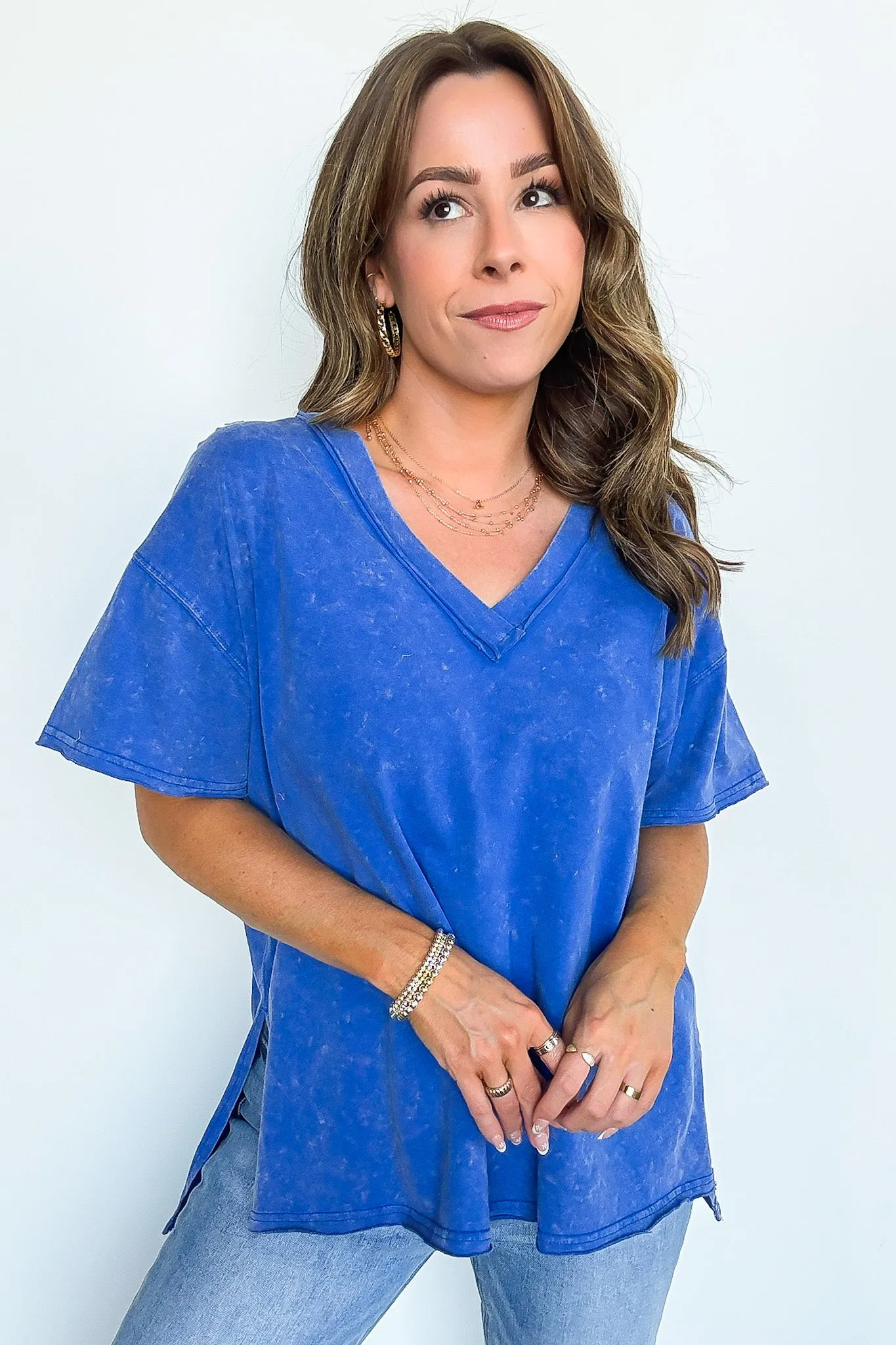Cecily V-Neck Short Sleeve Top