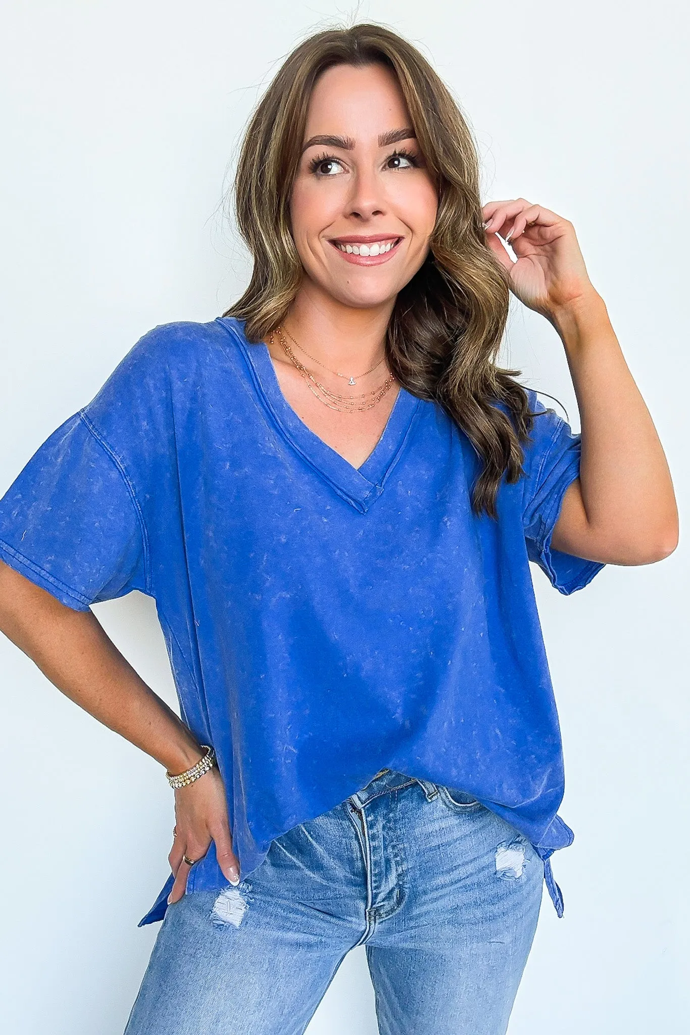 Cecily V-Neck Short Sleeve Top