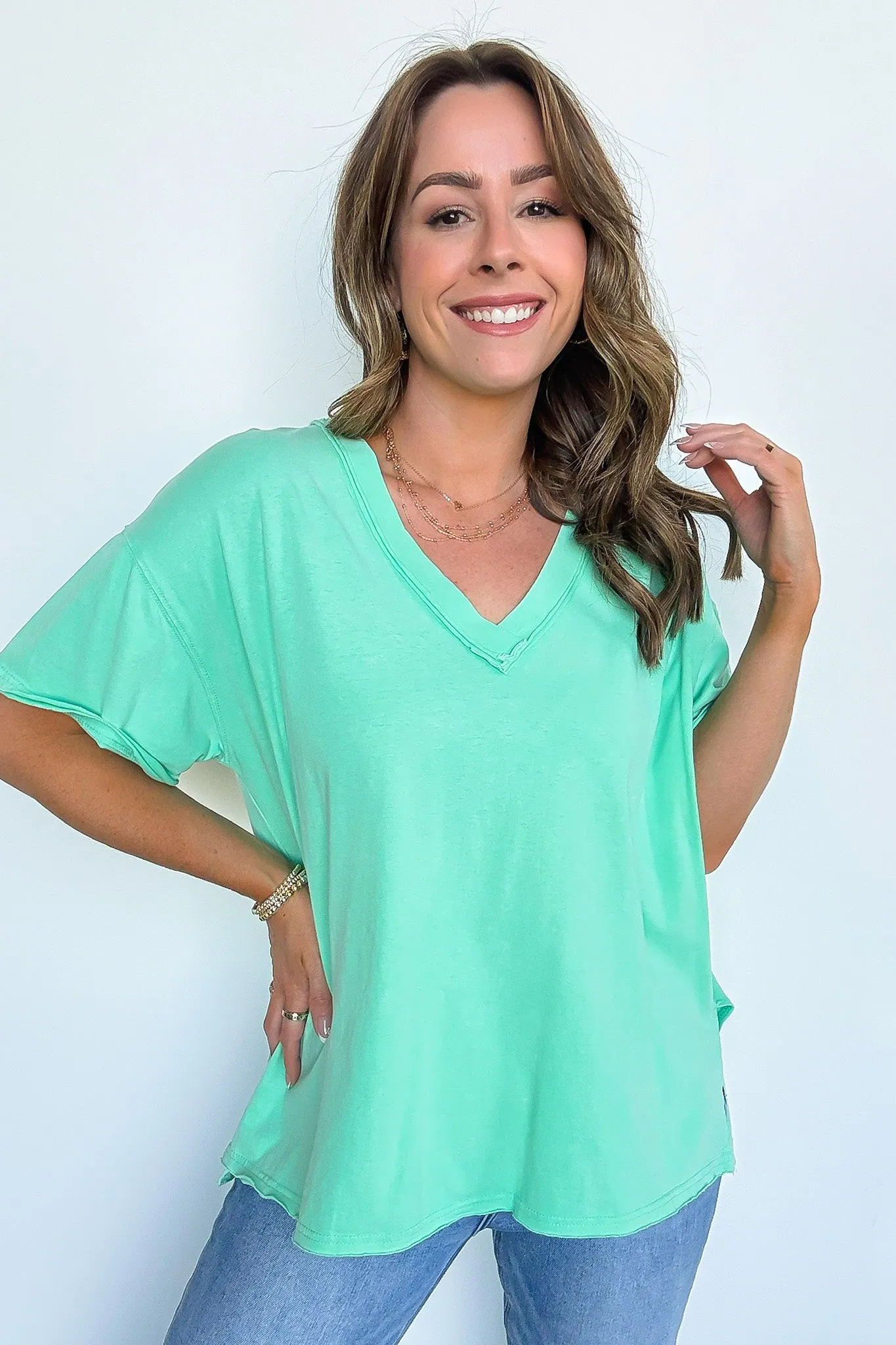 Cecily V-Neck Short Sleeve Top