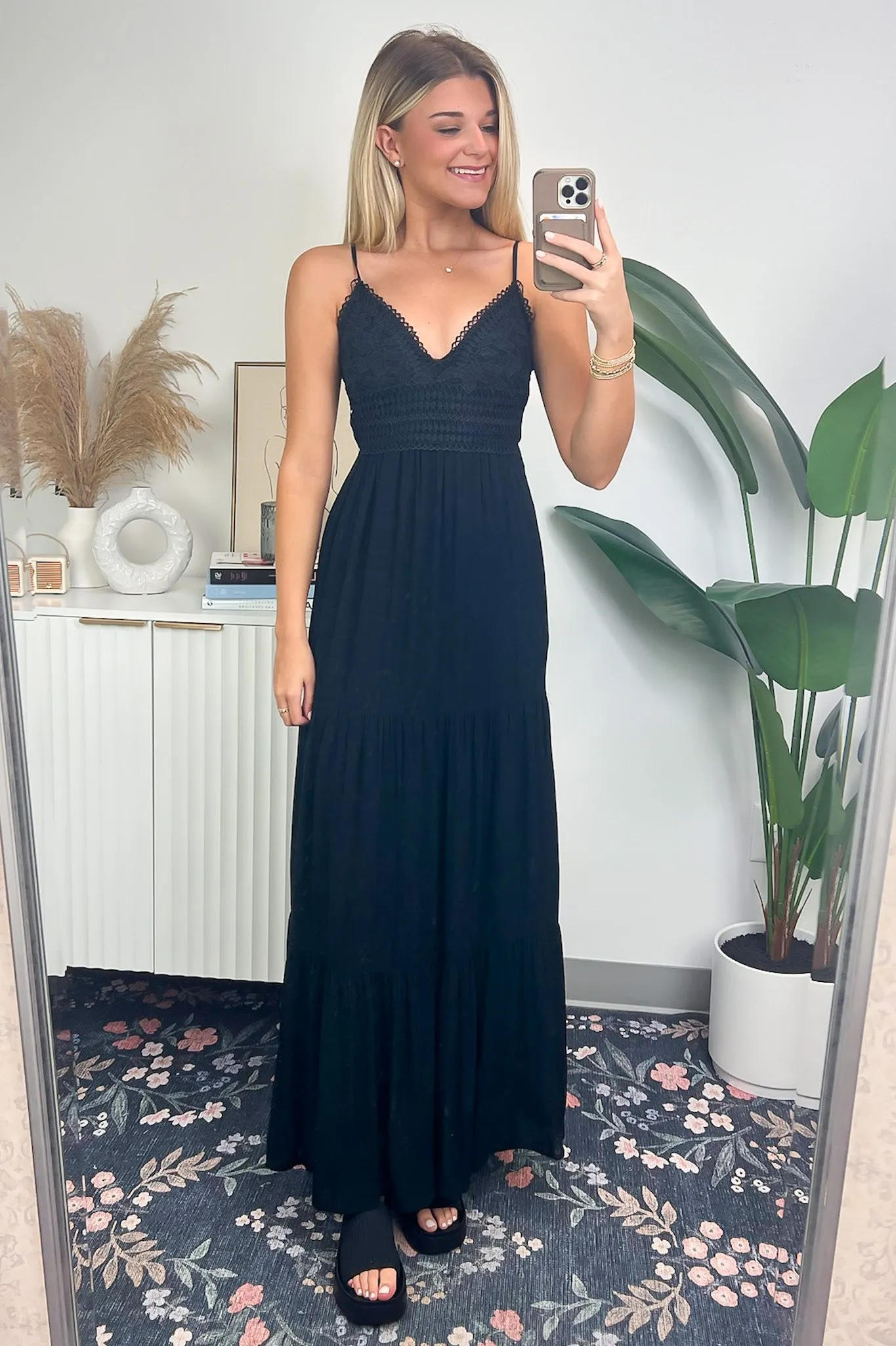 Charismatic Approach Crochet Detail Maxi Dress - FINAL SALE