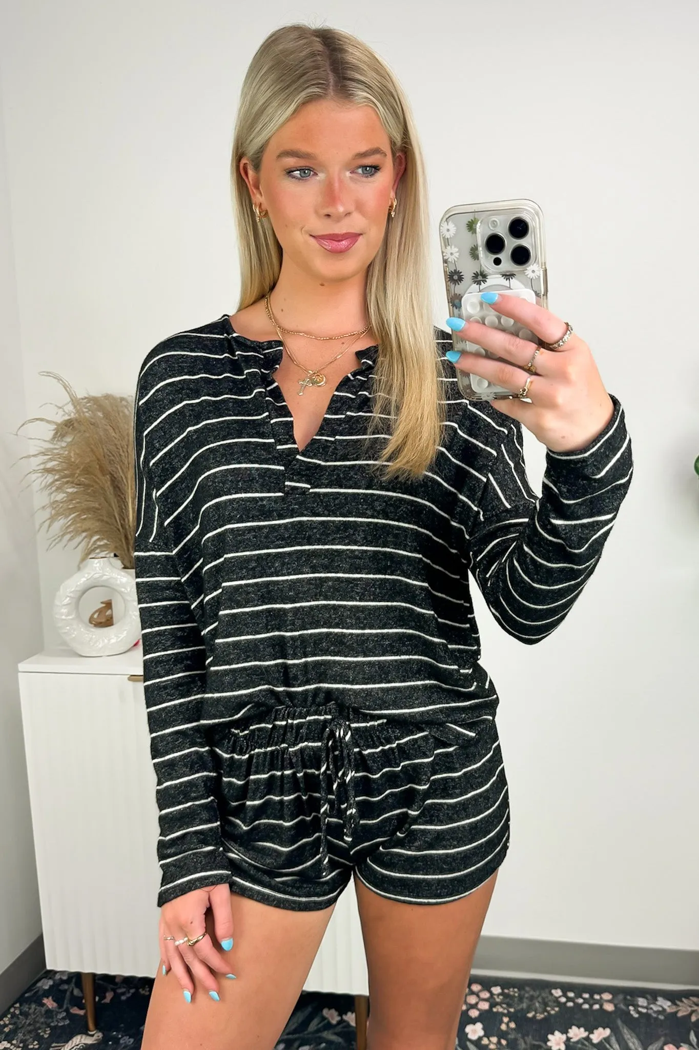 Charley Ribbed Striped Top and Shorts Set - FINAL SALE