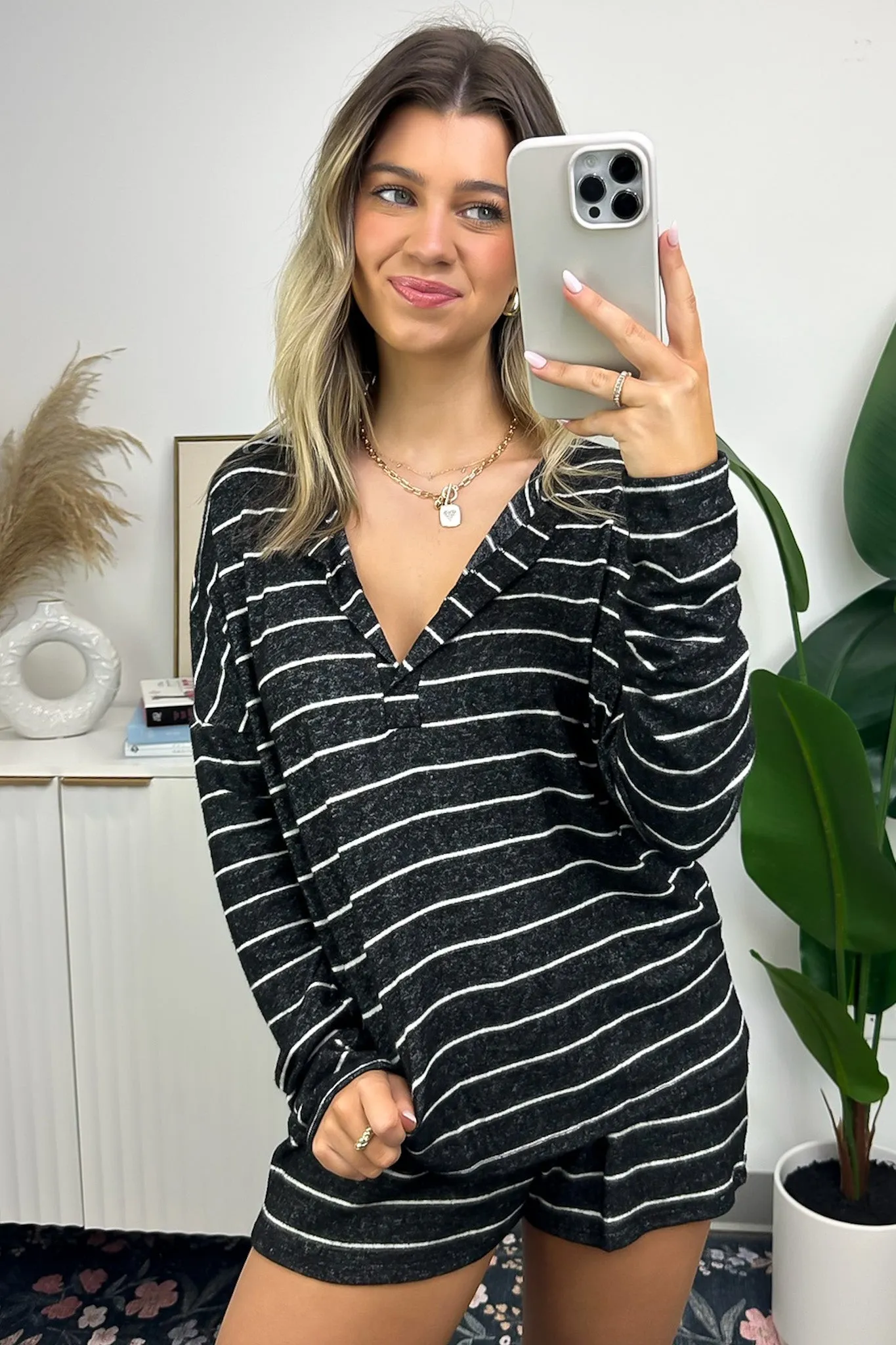 Charley Ribbed Striped Top and Shorts Set - FINAL SALE