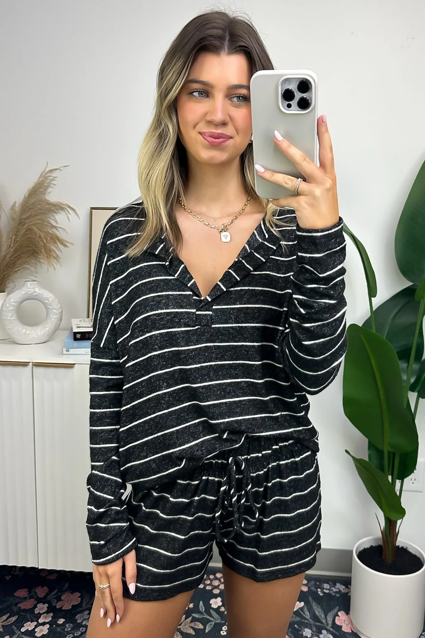 Charley Ribbed Striped Top and Shorts Set - FINAL SALE