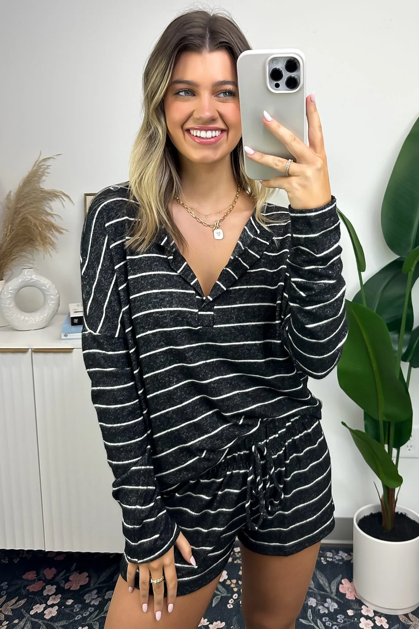 Charley Ribbed Striped Top and Shorts Set - FINAL SALE