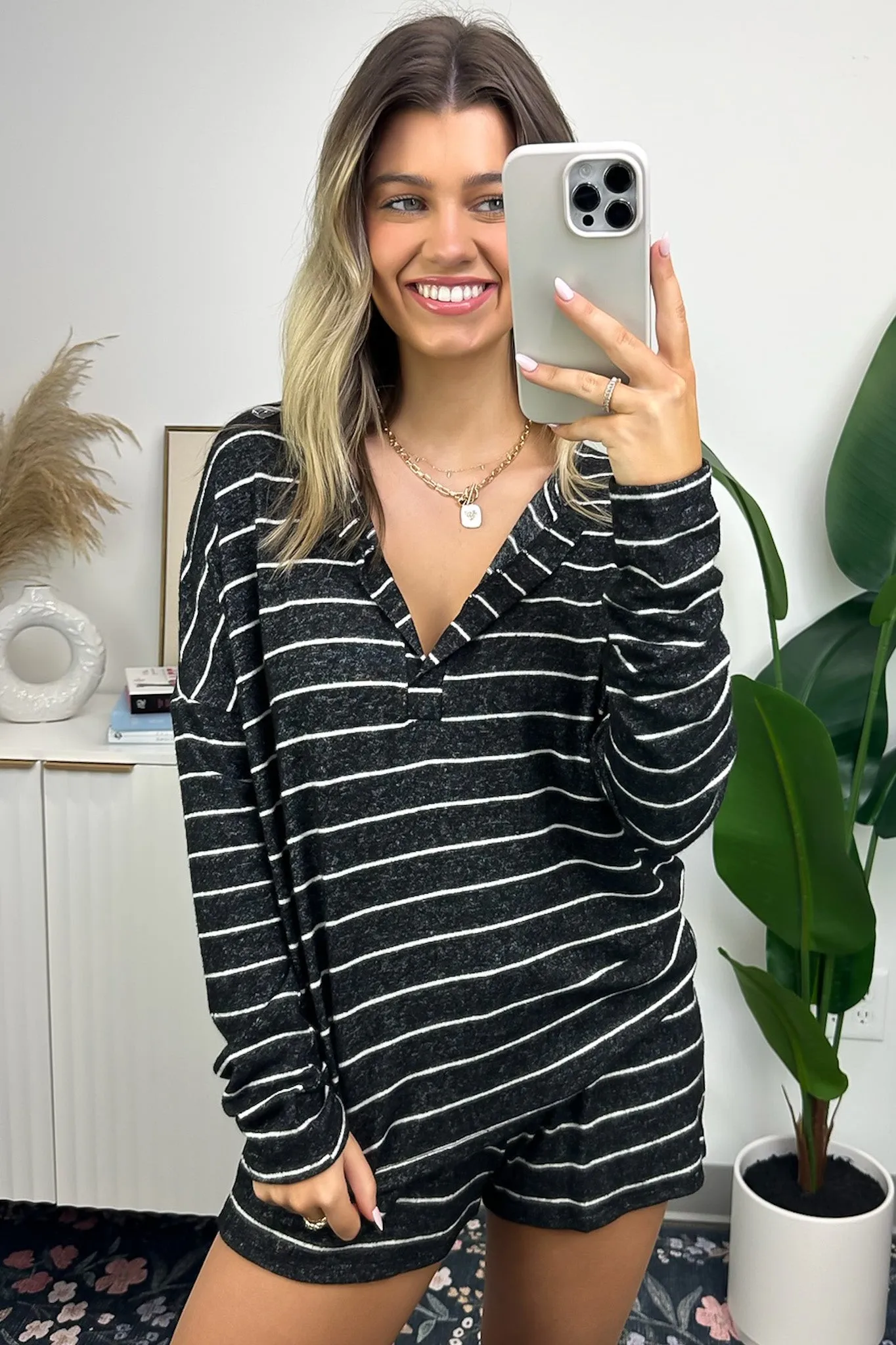 Charley Ribbed Striped Top and Shorts Set - FINAL SALE