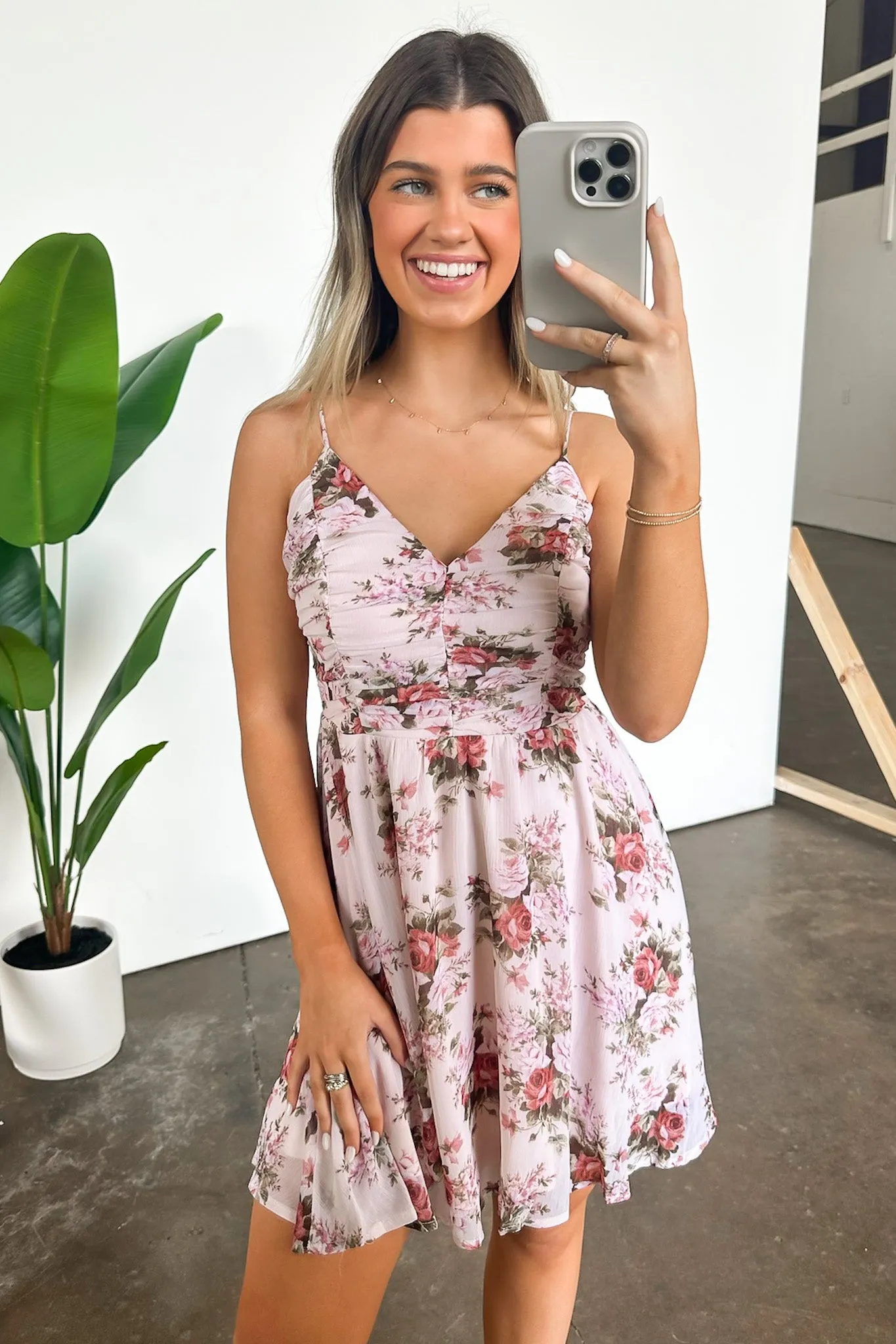 Charming Ideal Floral Ruched Dress - FINAL SALE