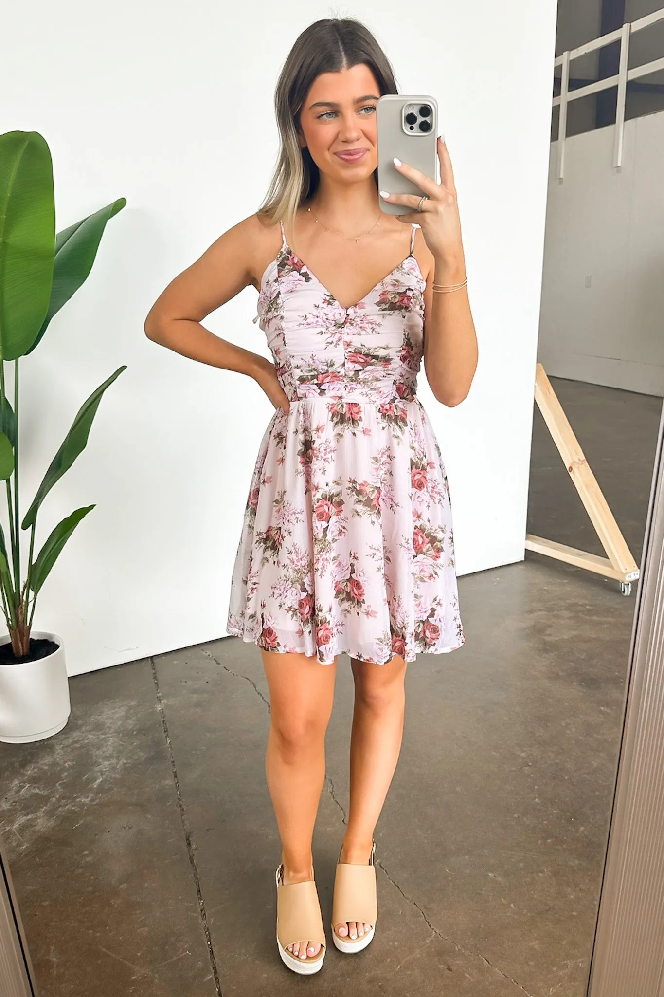 Charming Ideal Floral Ruched Dress - FINAL SALE