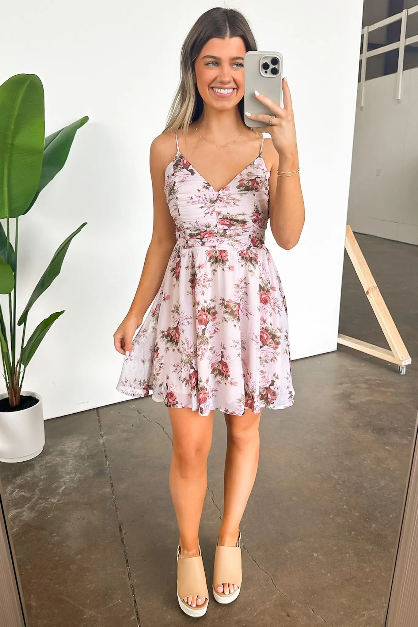 Charming Ideal Floral Ruched Dress - FINAL SALE