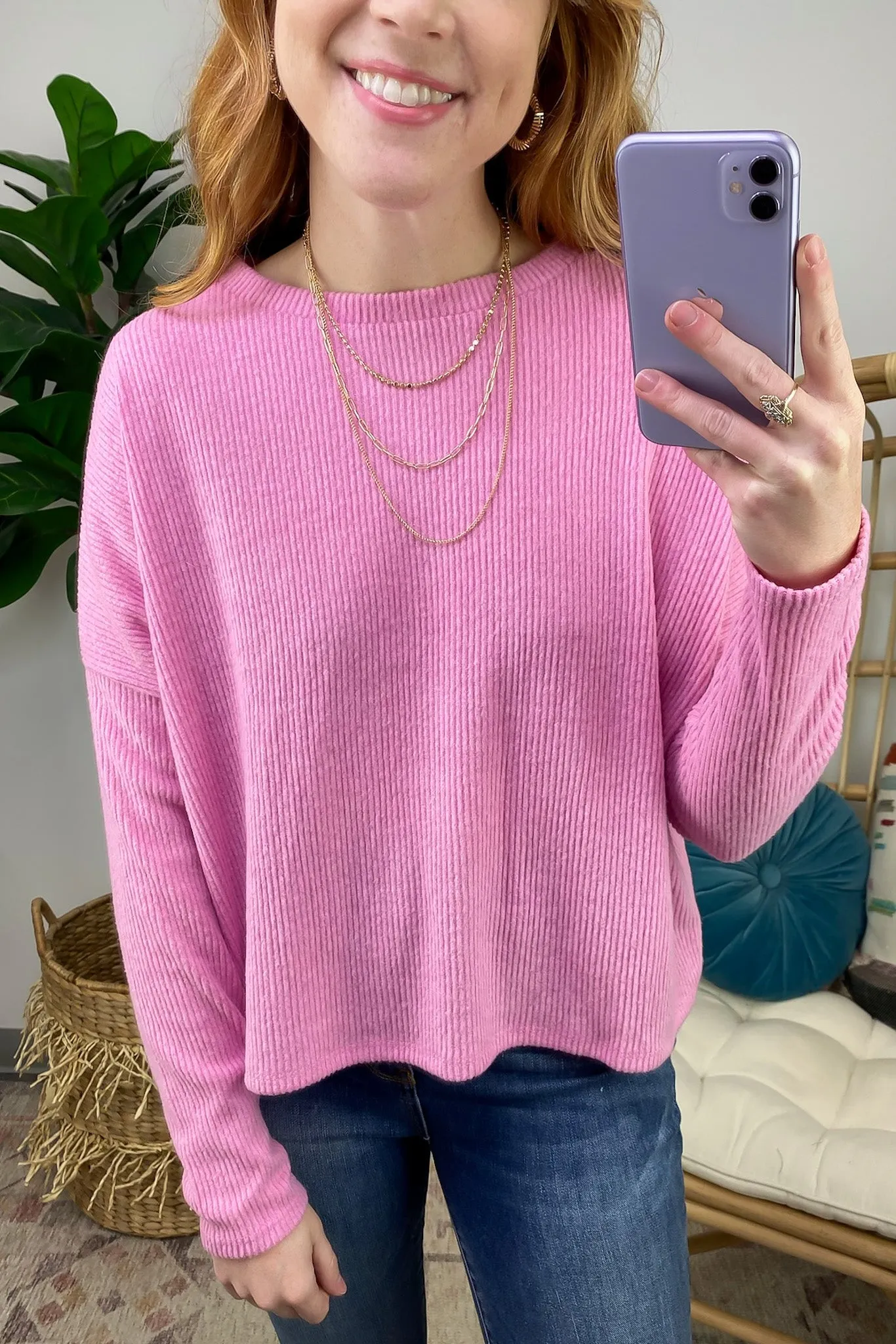 Cherilyn Ribbed Dolman Sleeve Top - BACK IN STOCK