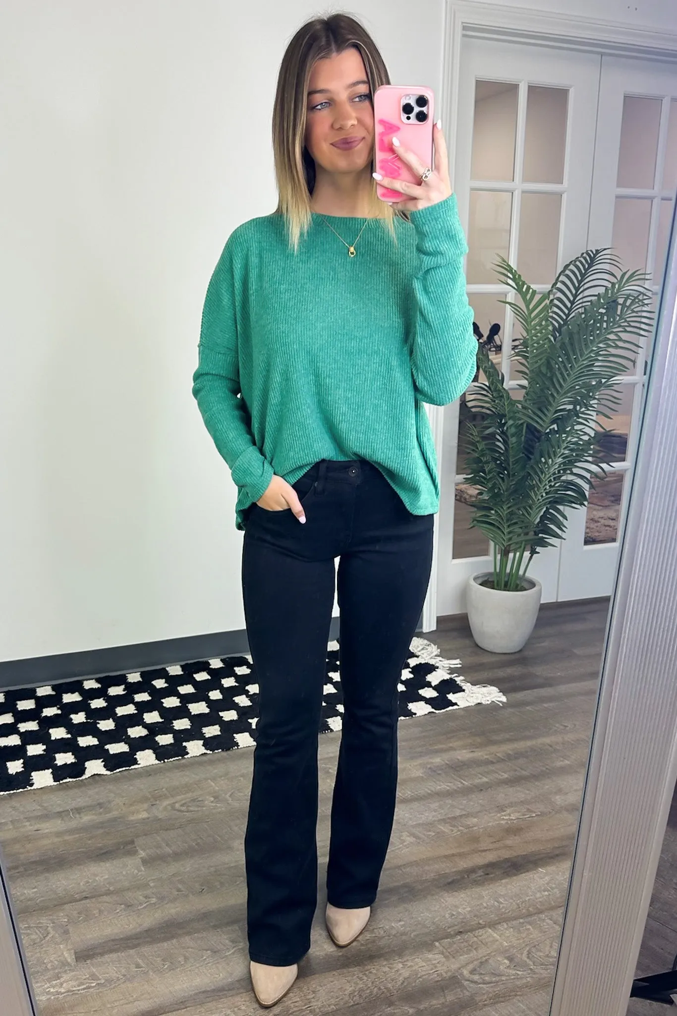 Cherilyn Ribbed Dolman Sleeve Top - BACK IN STOCK