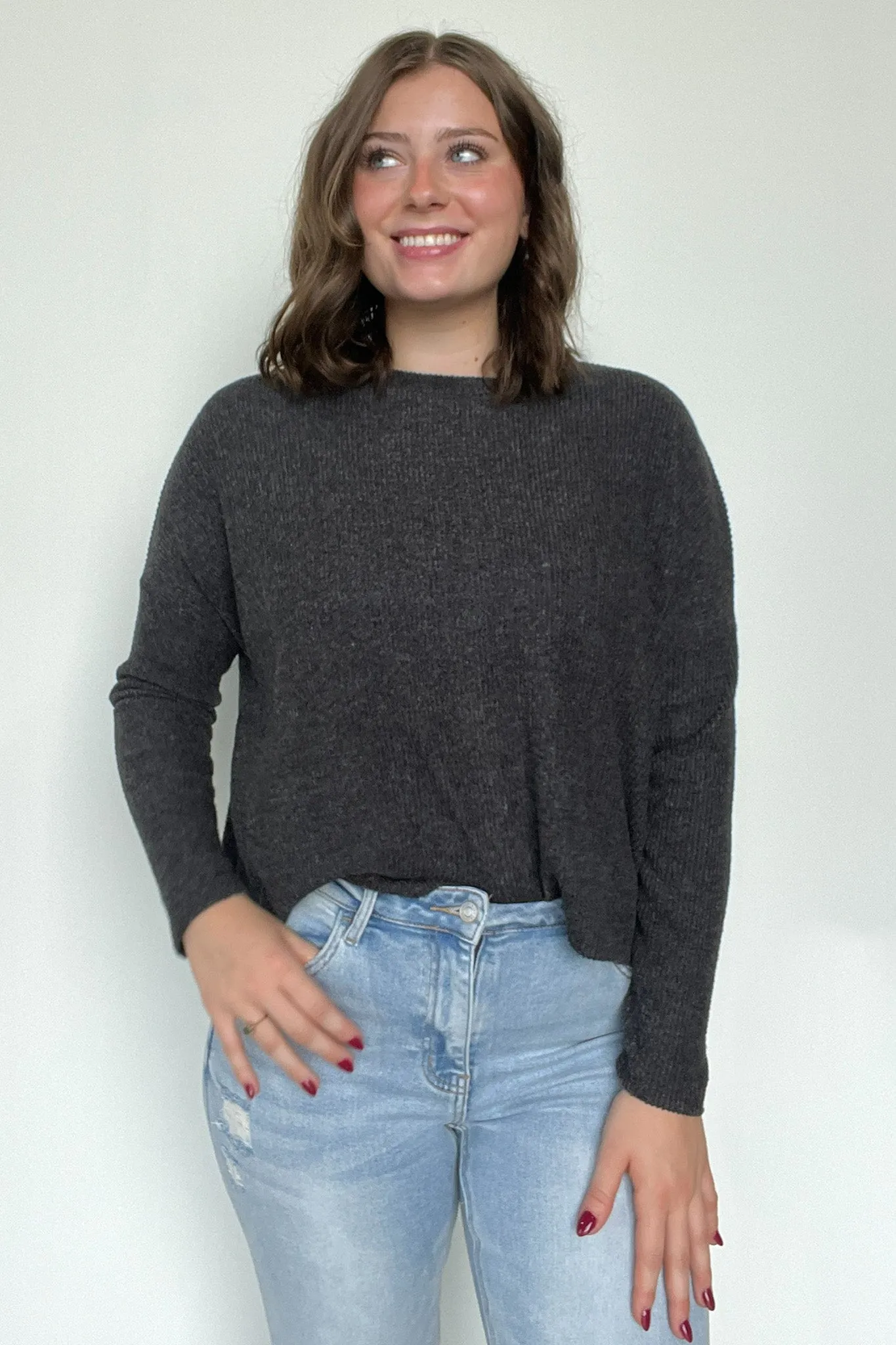 Cherilyn Ribbed Dolman Sleeve Top - BACK IN STOCK