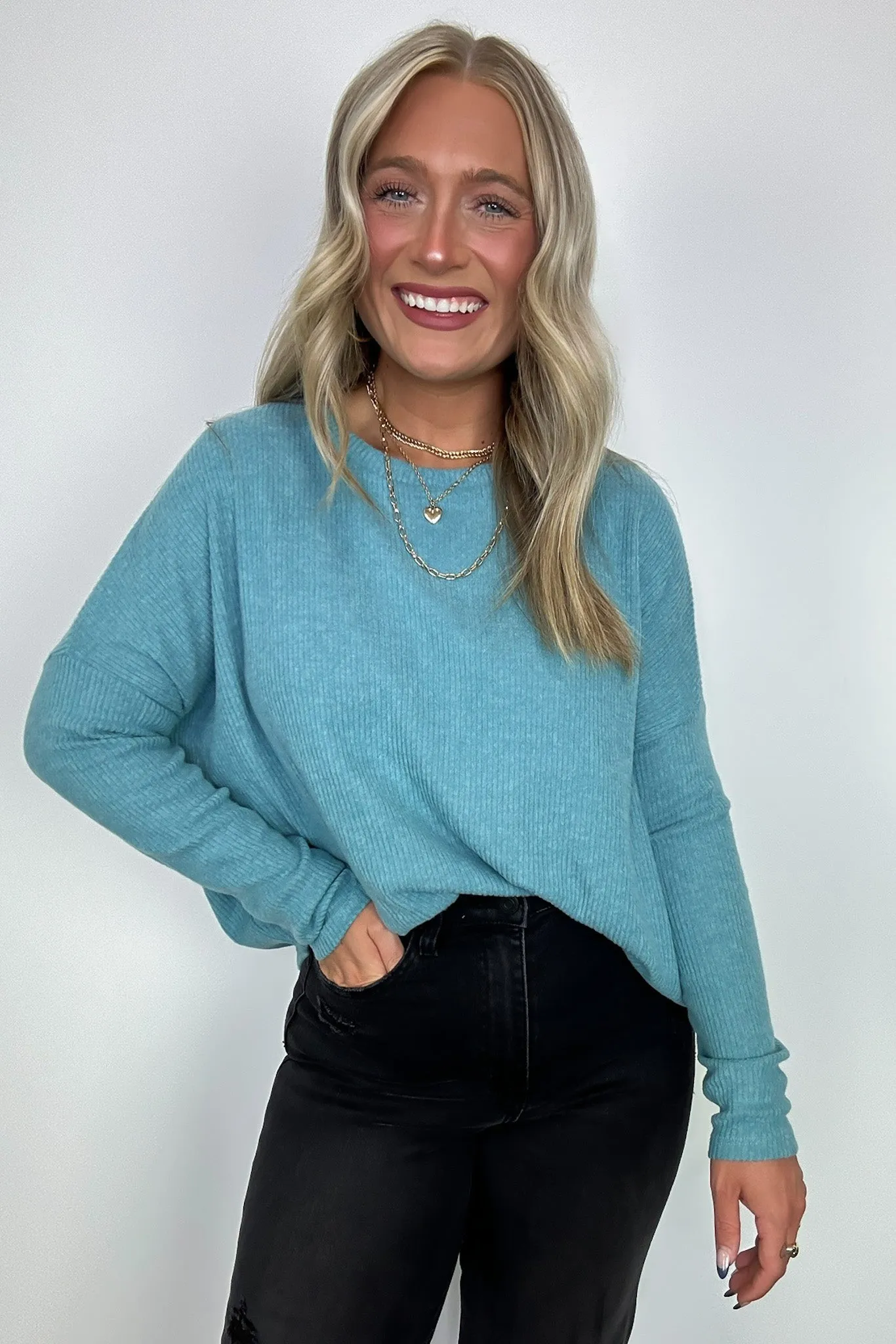 Cherilyn Ribbed Dolman Sleeve Top - BACK IN STOCK