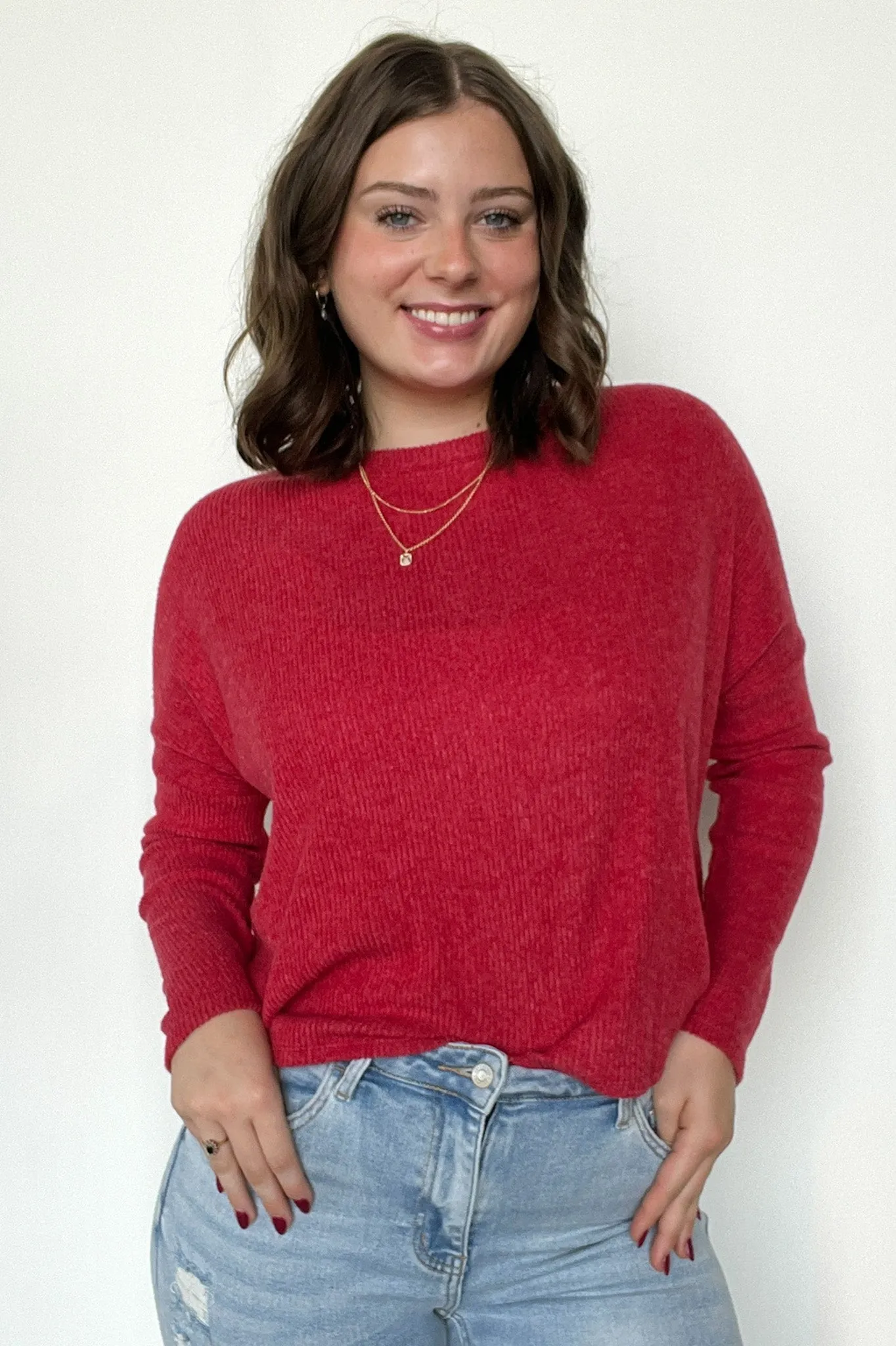 Cherilyn Ribbed Dolman Sleeve Top - BACK IN STOCK