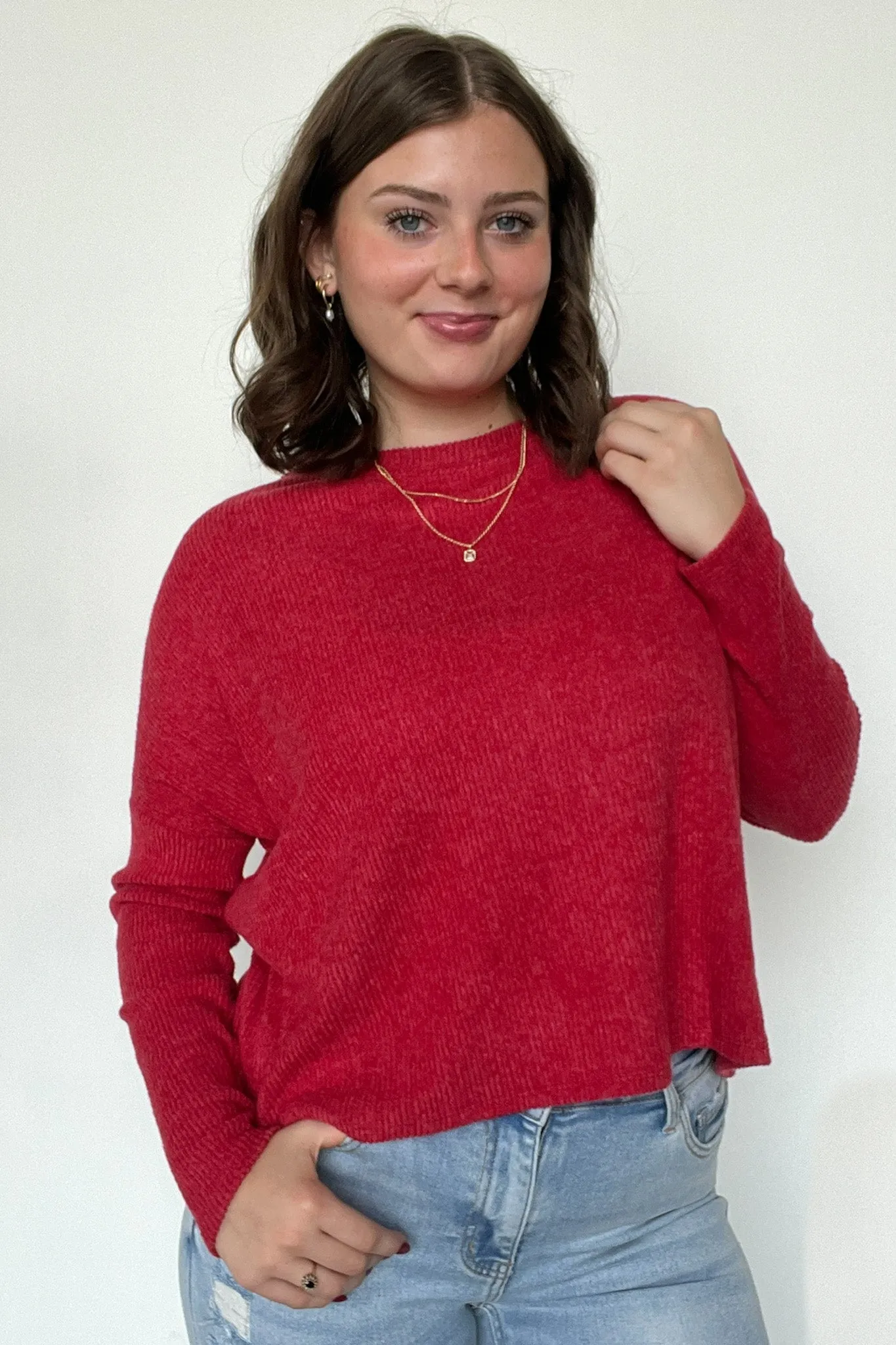 Cherilyn Ribbed Dolman Sleeve Top - BACK IN STOCK