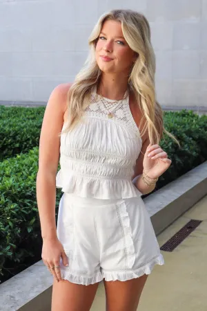 Chic Endearment Crochet Lace Halter Top - FINAL SALE