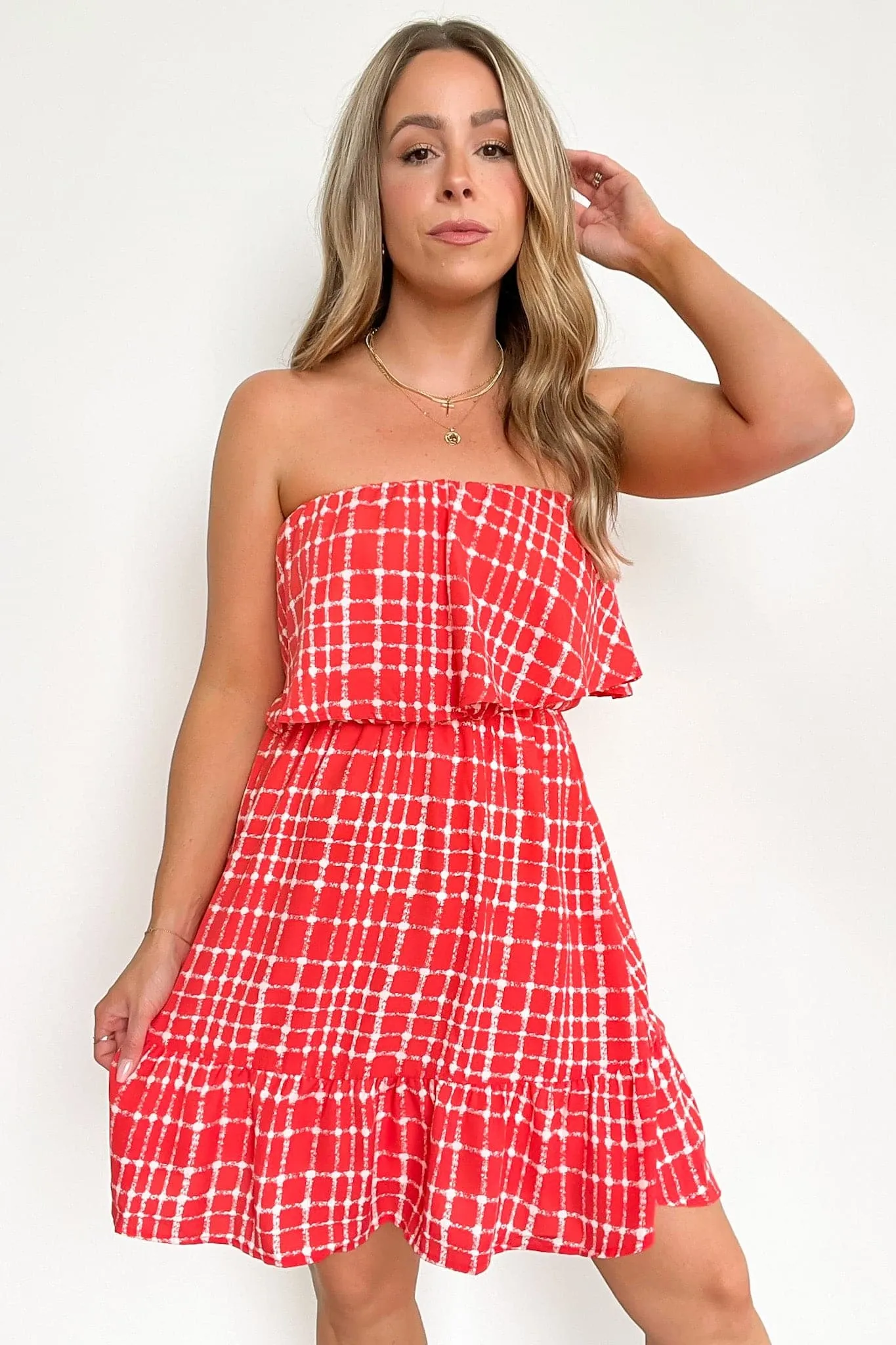 Chic Image Plaid Flounce Ruffle Tiered Dress - FINAL SALE