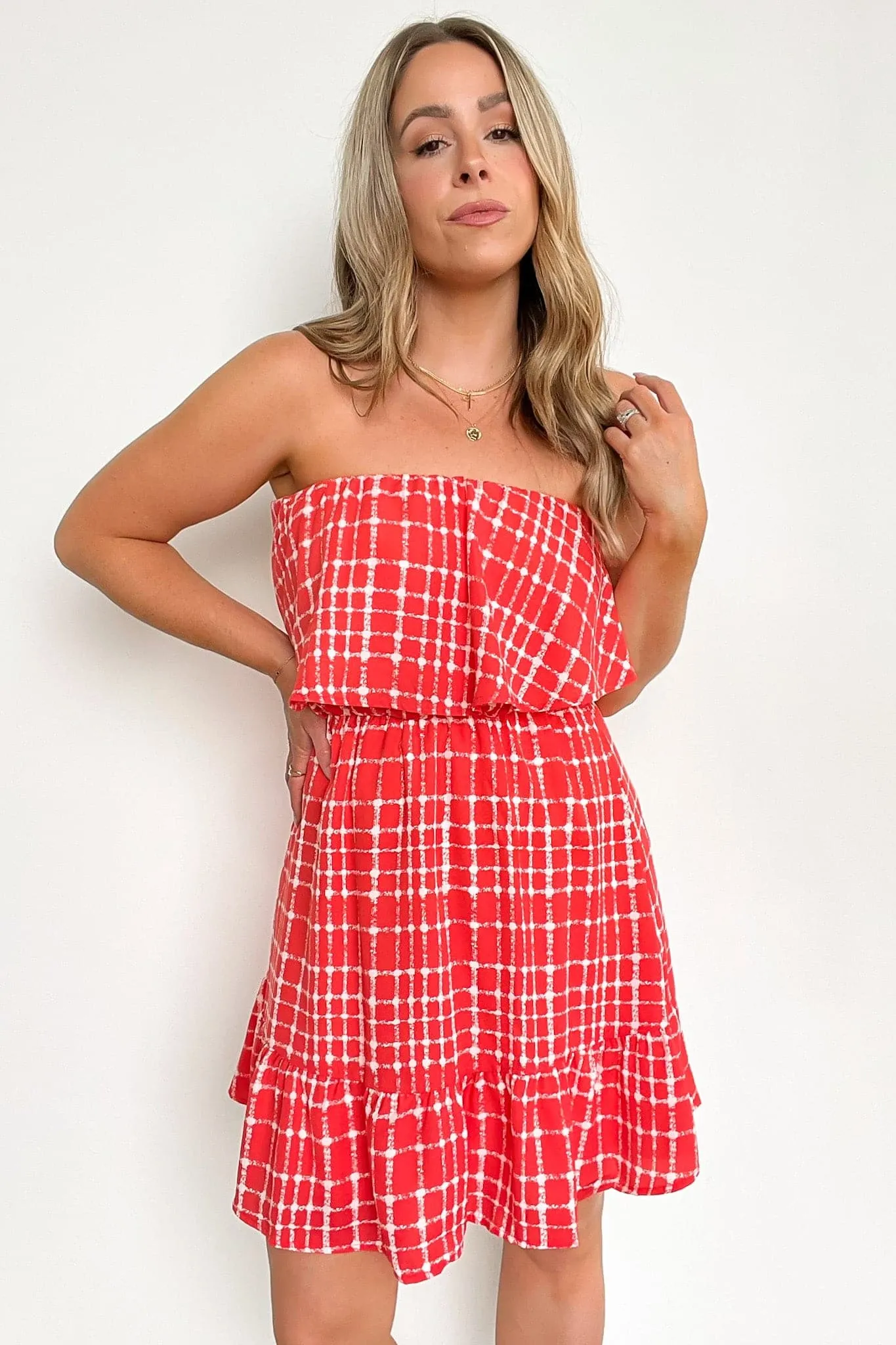 Chic Image Plaid Flounce Ruffle Tiered Dress - FINAL SALE